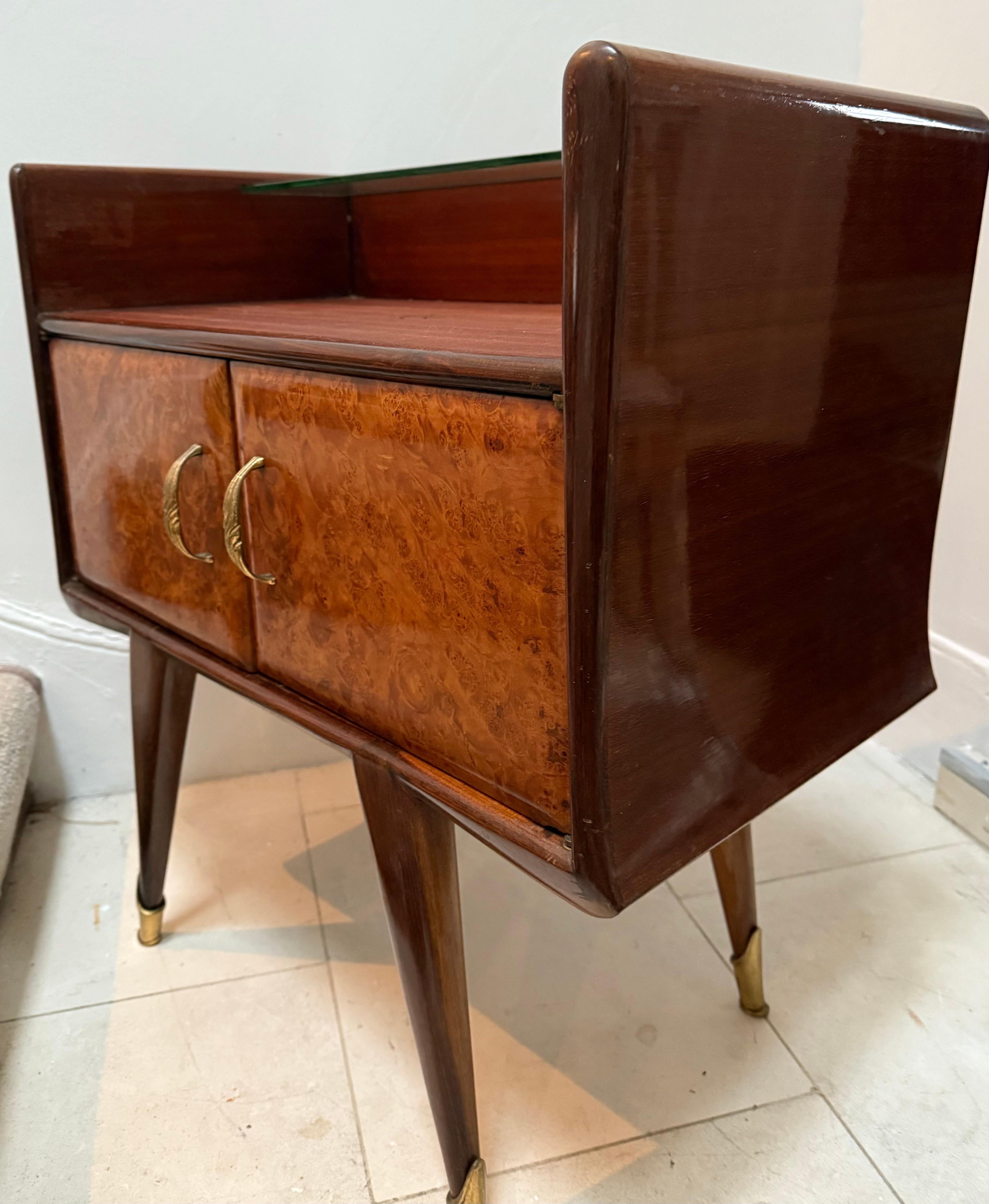 20th Century Italian c.40's Pair Of Side Tables in Mahogany By Dasriosi For Sale