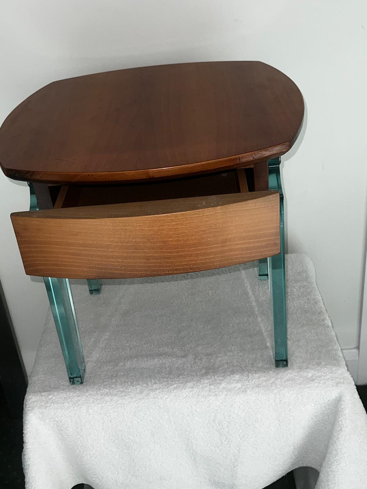 Italian c.60's Side Table With A Glass Legs Attributed To Font Arte In Good Condition For Sale In London, GB