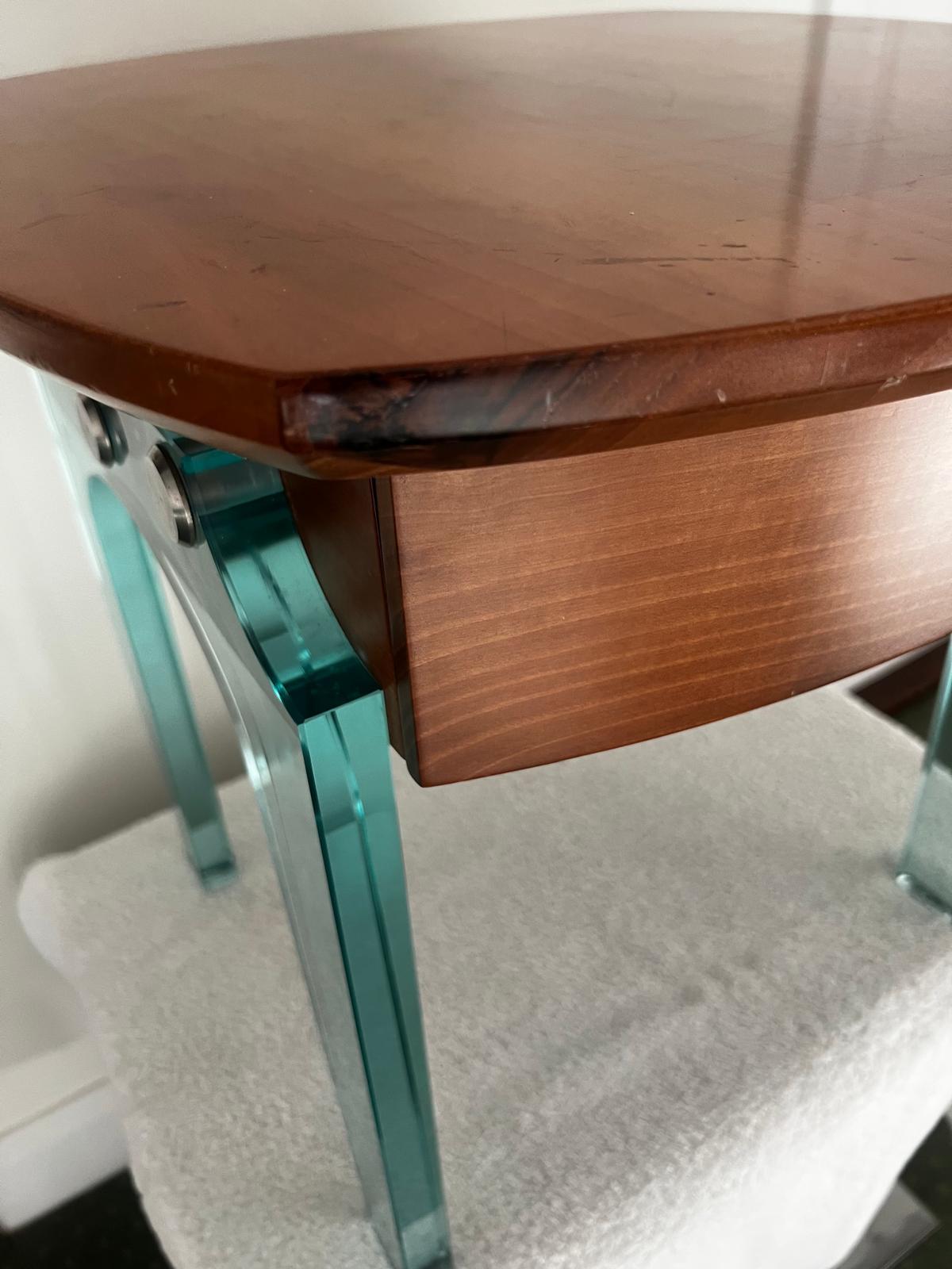 Italian c.60's Side Table With A Glass Legs Attributed To Font Arte For Sale 1