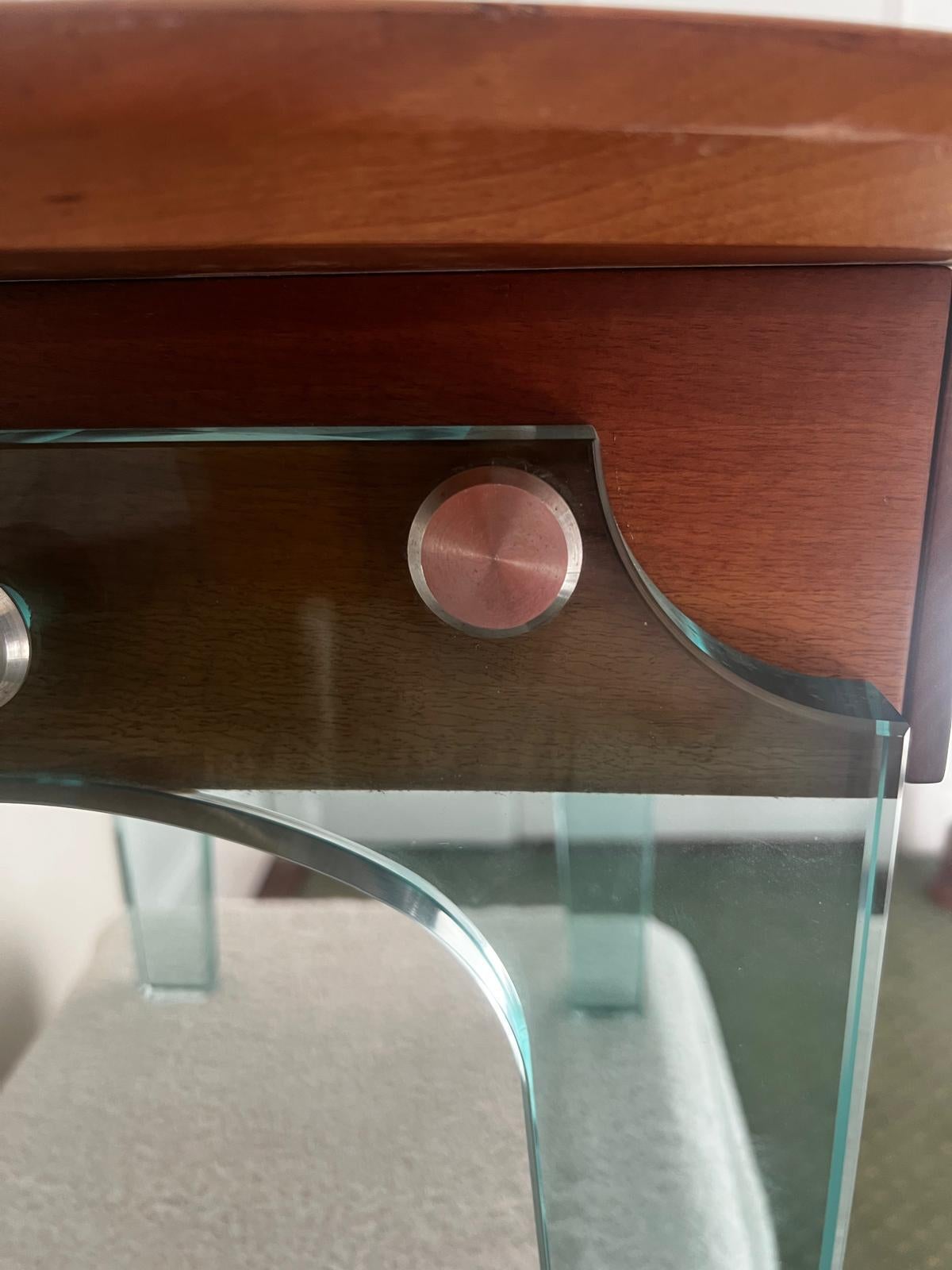 Italian c.60's Side Table With A Glass Legs Attributed To Font Arte For Sale 2
