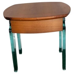 Italienisch c.60's Beistelltisch mit einem Glas Beine zugeschrieben Font Arte