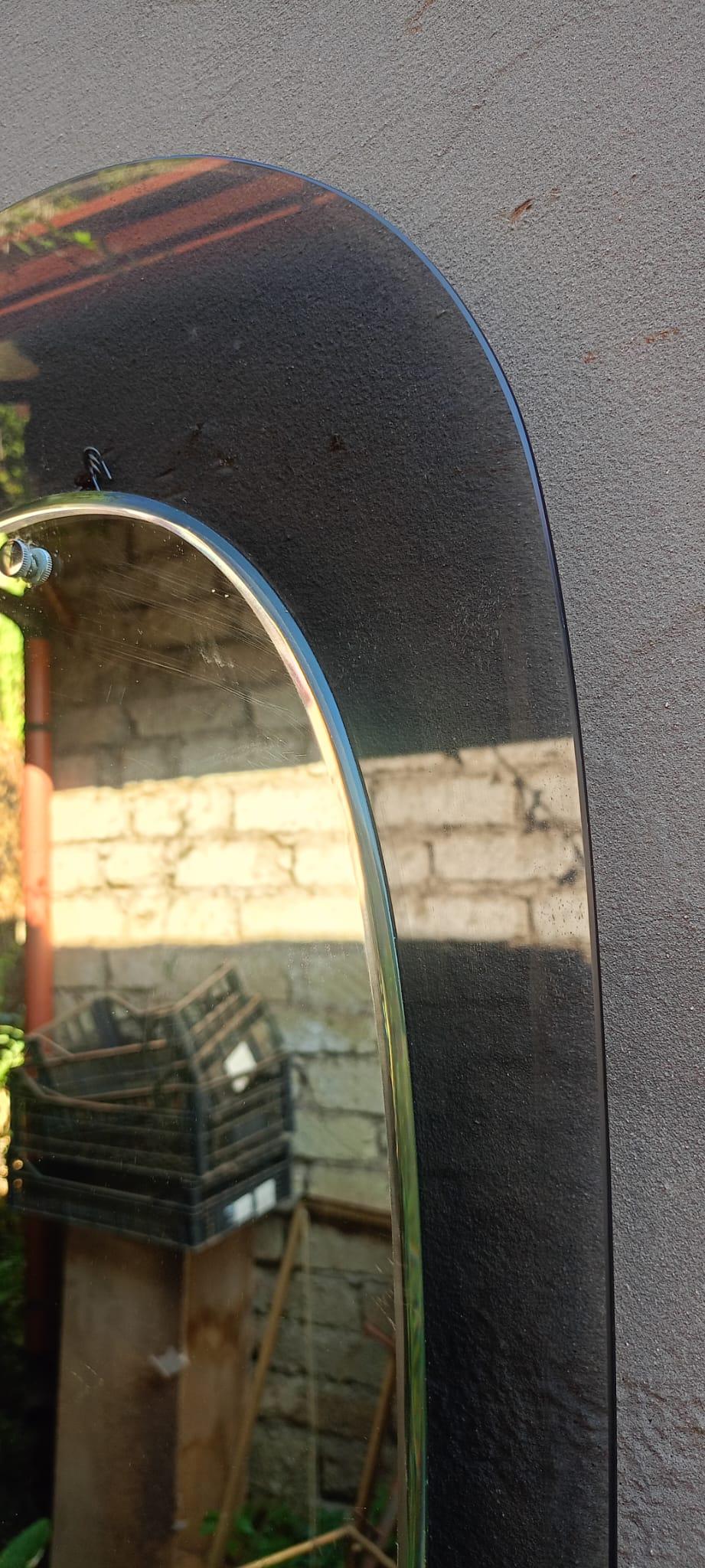 Mid-Century Modern Italian c.70' wall mirror attributed to Crystal Art For Sale