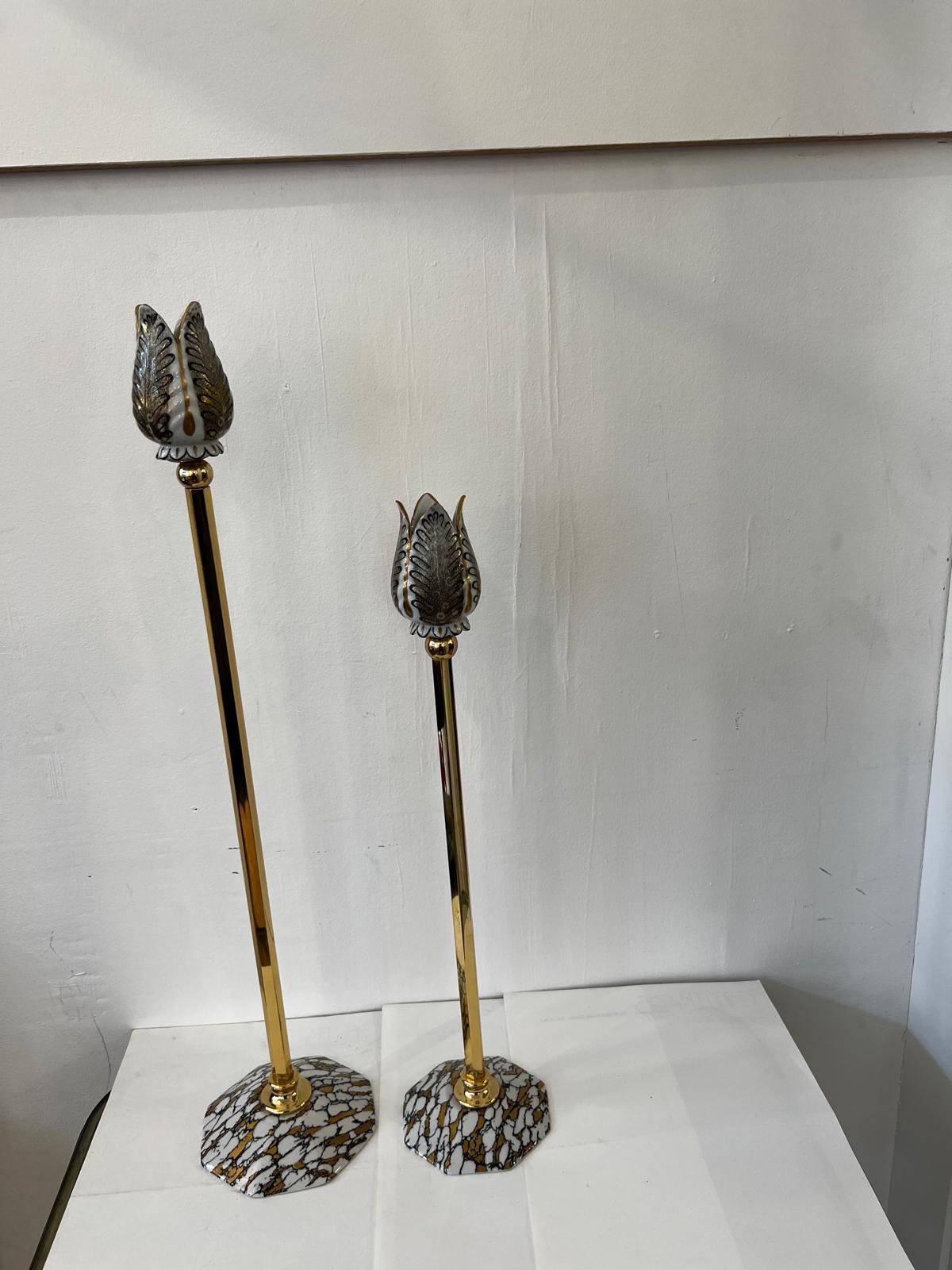 Mid-Century Modern Italian c.70's A Pair Of Candlesticks Signed By Giulia Mangani For Sale