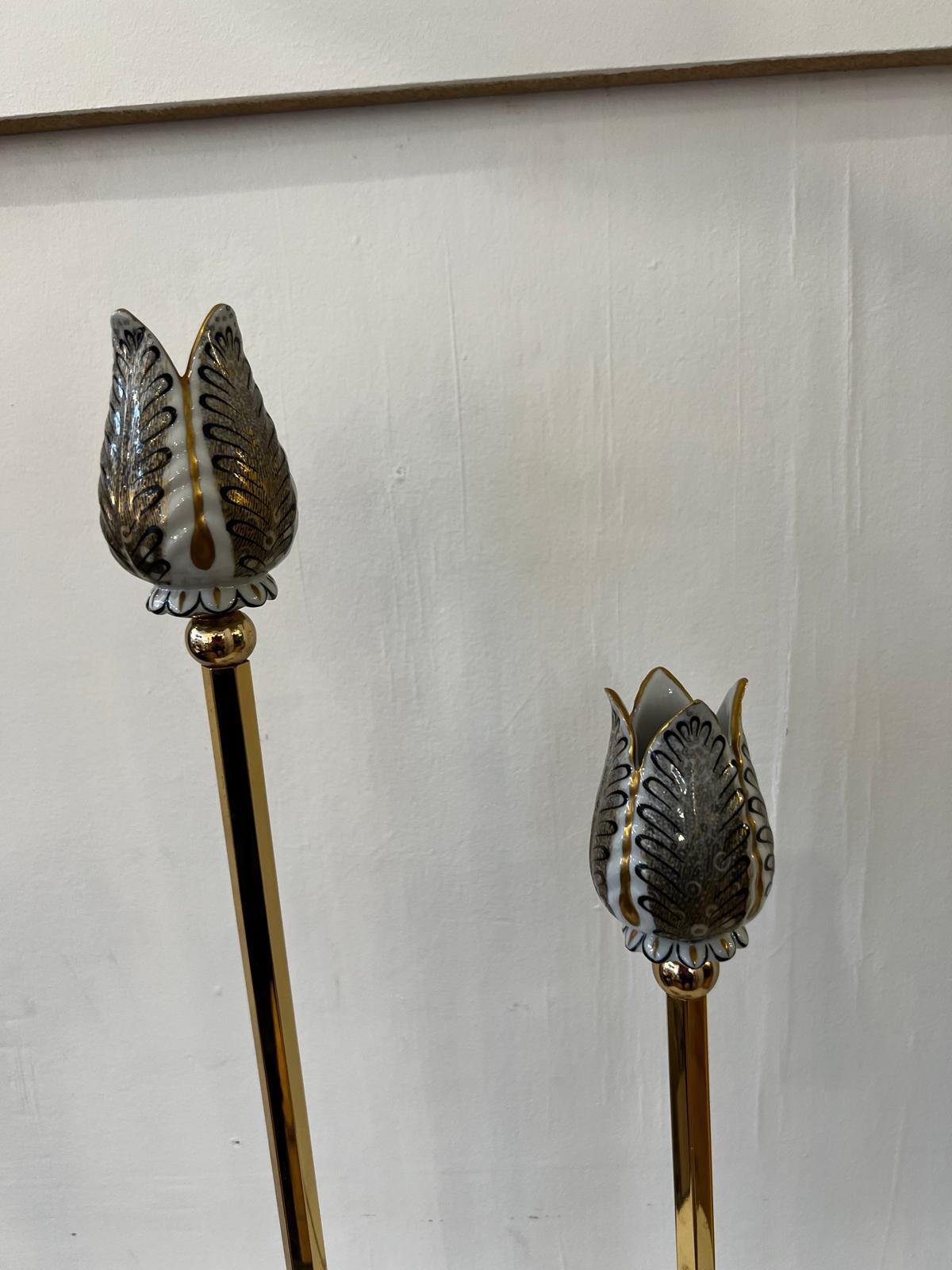 Glazed Italian c.70's A Pair Of Candlesticks Signed By Giulia Mangani For Sale