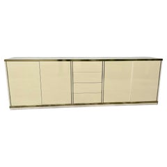 Vintage Italian Cabinet in Brass and Laminate by Mario Sabot, 1980s