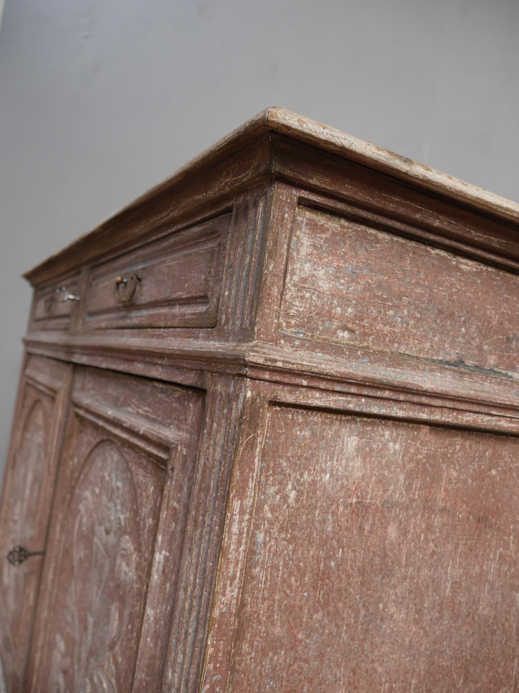 Italian Cabinet in Layered Paint For Sale 2