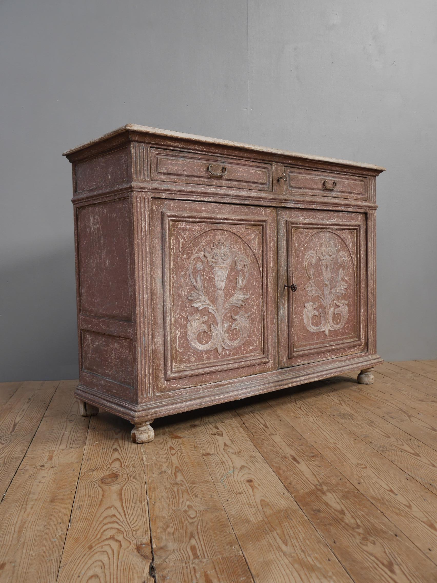 British Italian Cabinet in Layered Paint For Sale