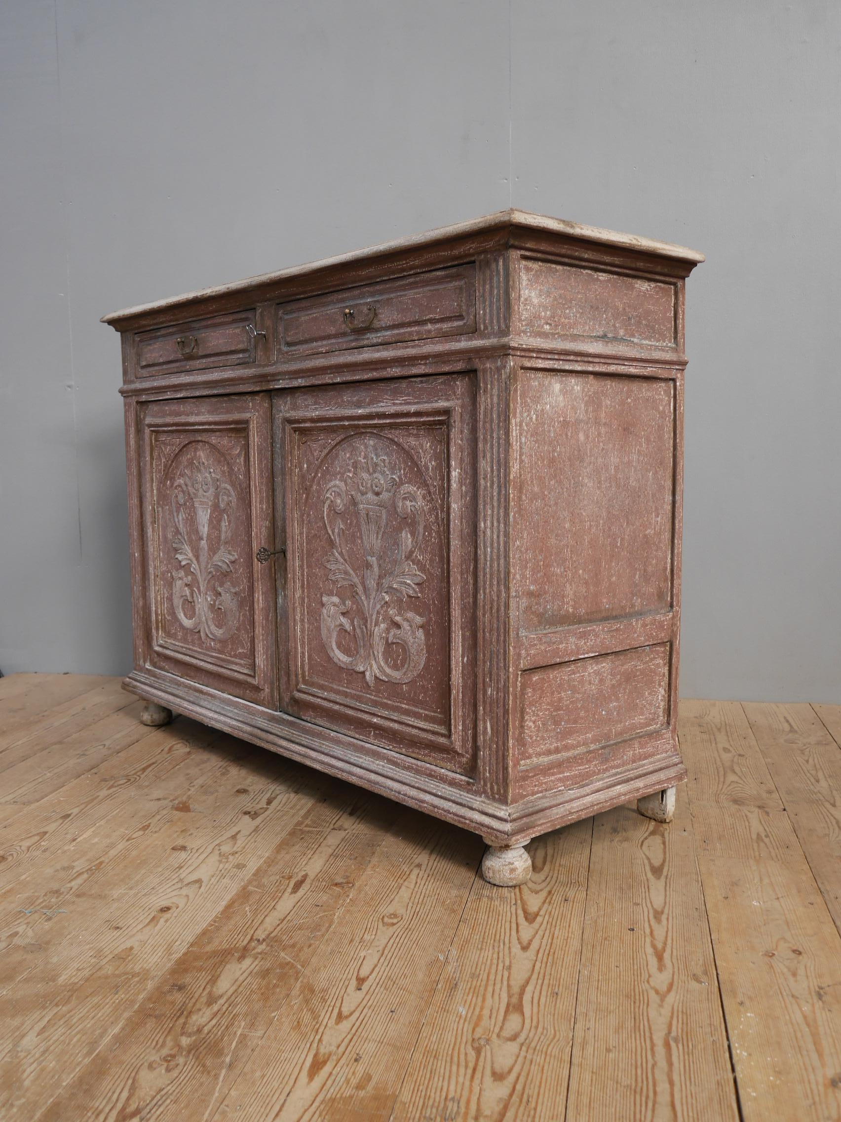 Painted Italian Cabinet in Layered Paint For Sale