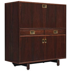 Italian Cabinet in Rosewood and Brass
