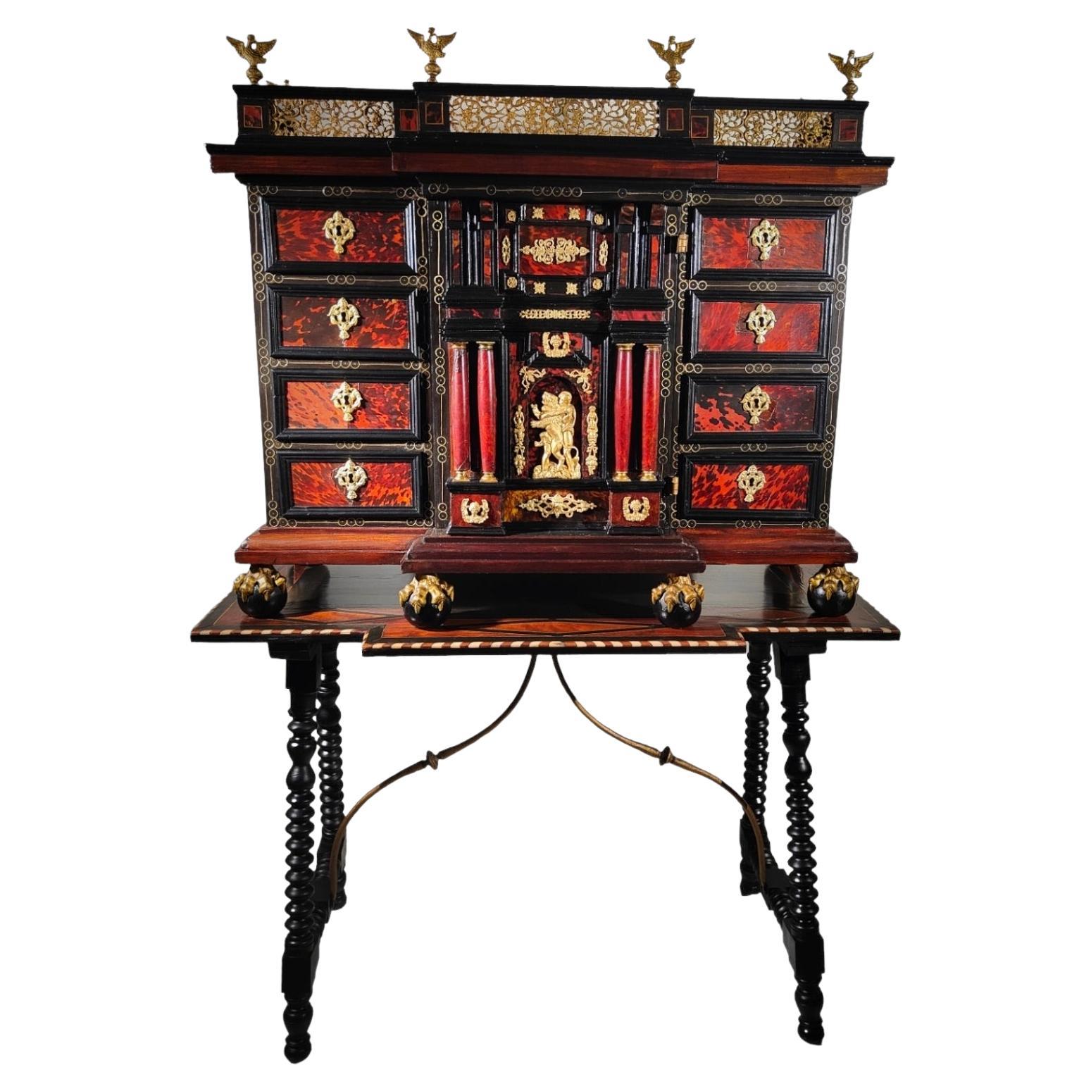 Italian Cabinet With Table, Late Seventeenth Century For Sale