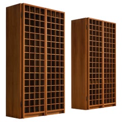 Italian Cabinets in Walnut With Panelled Front