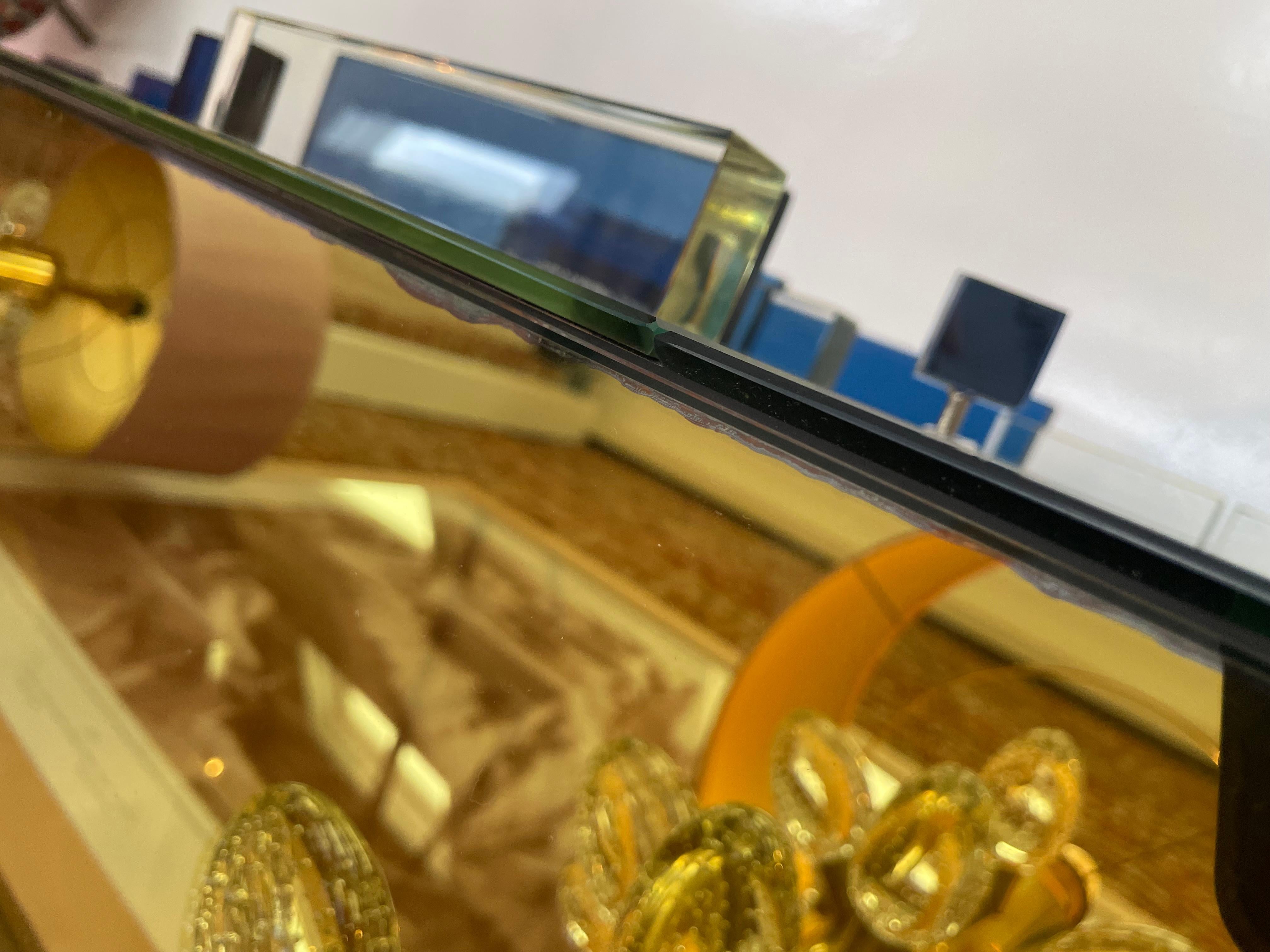 Italienische Schränke aus goldenem Murano-Glas, Spiegel und Messing, Contemporary im Angebot 6