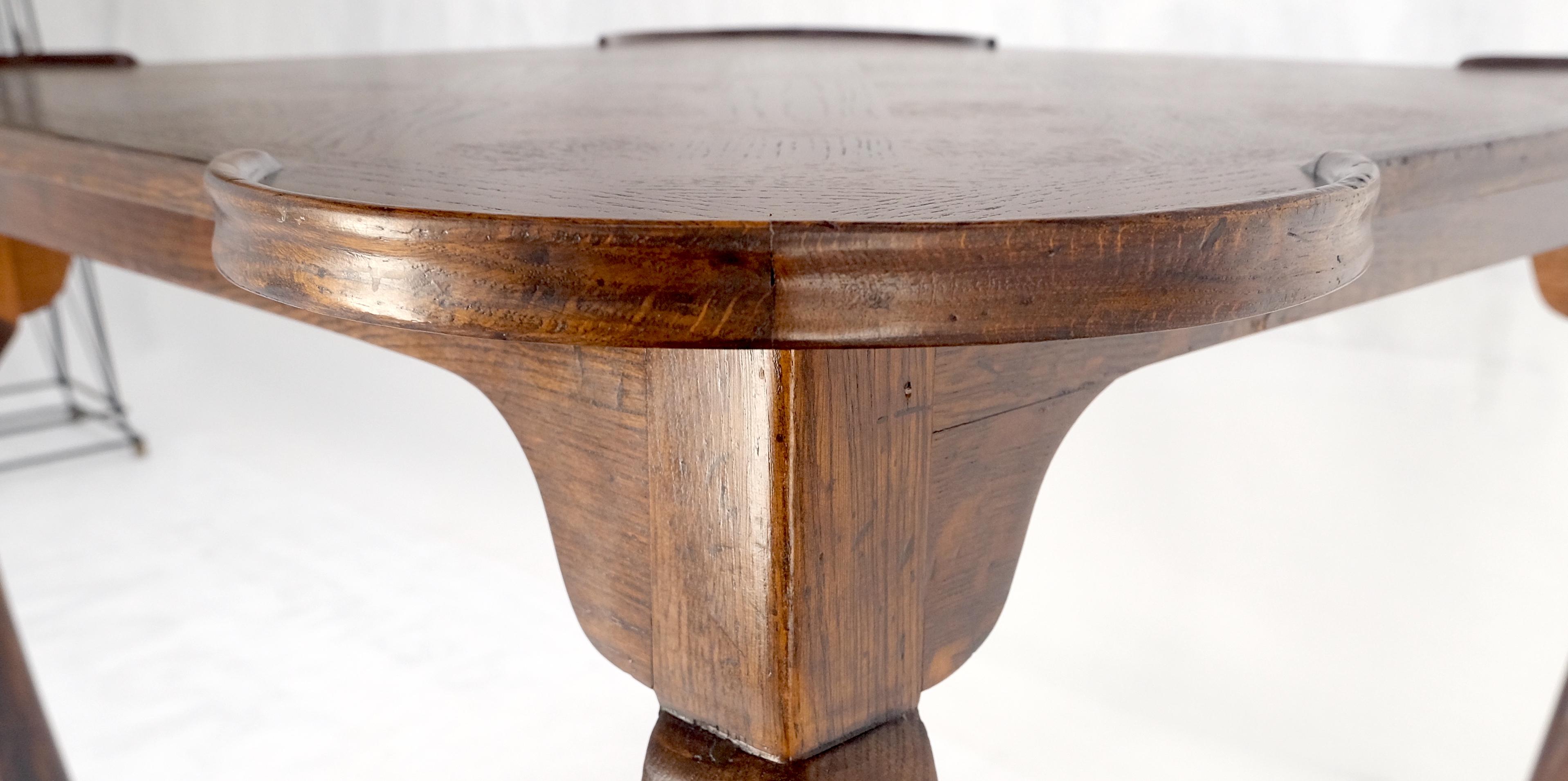 Italian Cabriole Leg Parquetry Top Oak Game Table Made in Italy MINT! For Sale 10