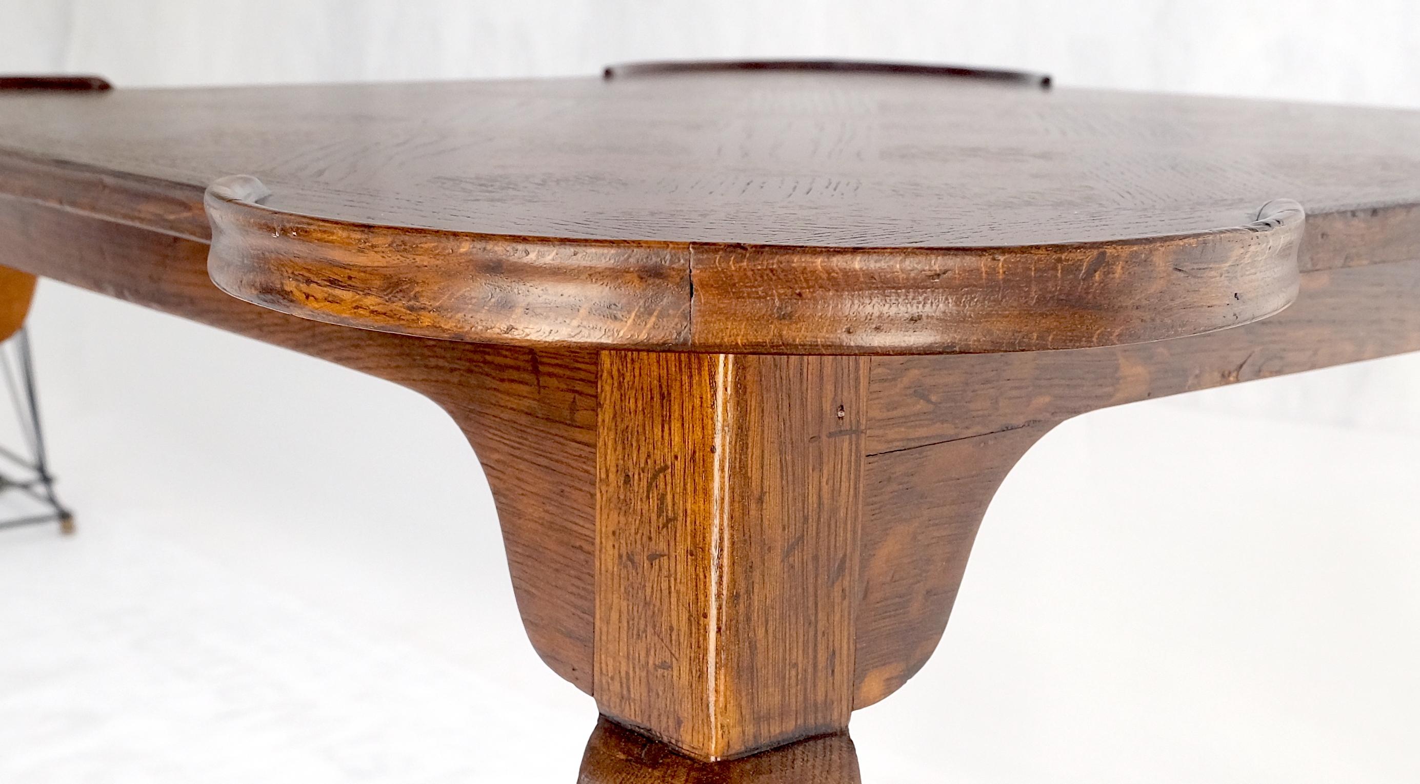 Italian Cabriole Leg Parquetry Top Oak Game Table Made in Italy MINT! For Sale 11