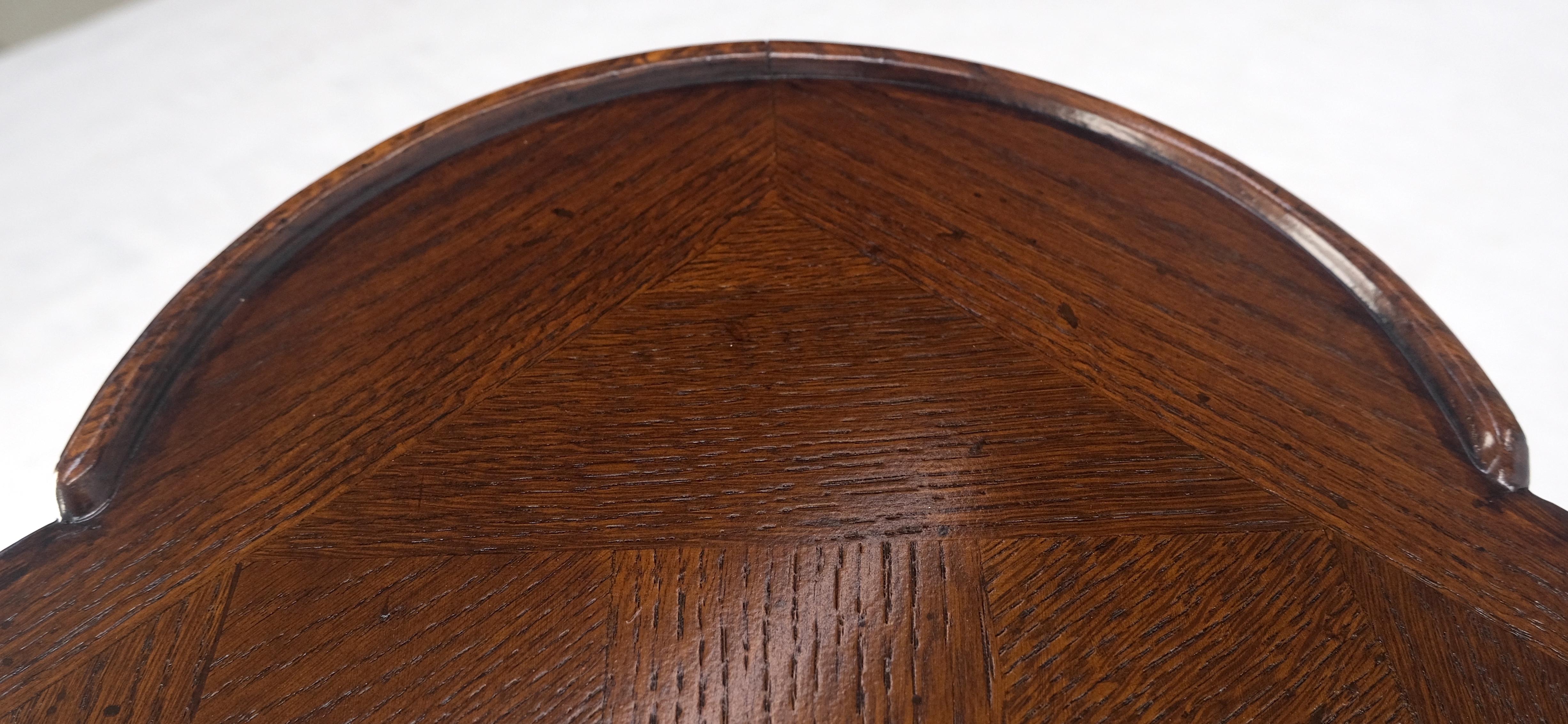 Italian Cabriole Leg Parquetry Top Oak Game Table Made in Italy MINT! For Sale 12