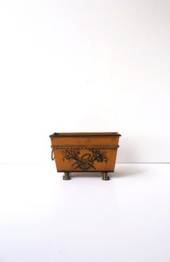 Italian Cachepot Plant or Desk Accessory Neoclassical Empire Style, Signed Italy
