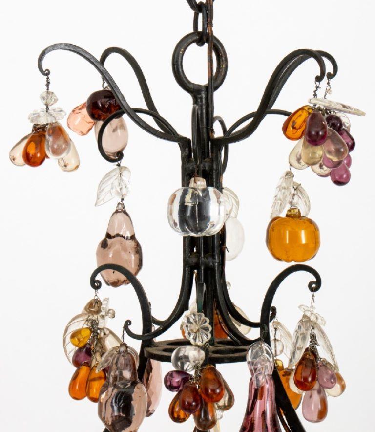 Italian Cage Form Glass Hung Chandelier, 21st C For Sale 4