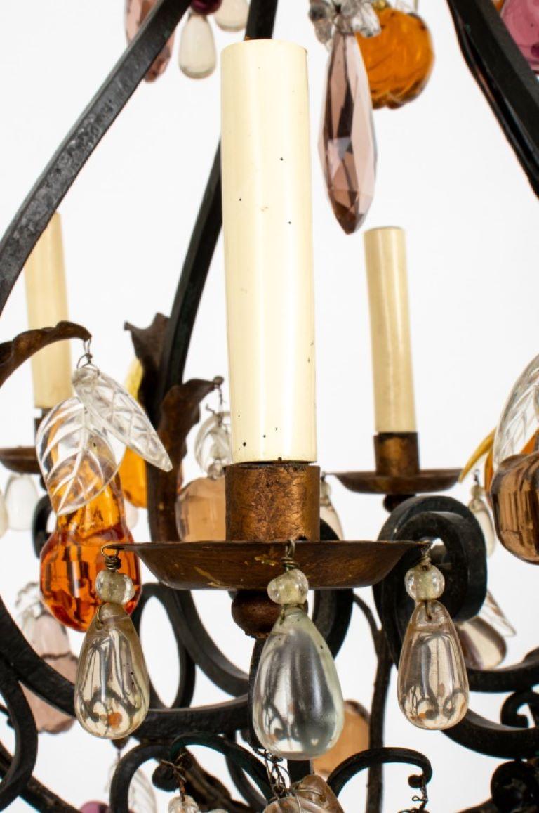 Italian cage form eight light glass fruit hung chandelier, 21st century.

Dealer: S138XX