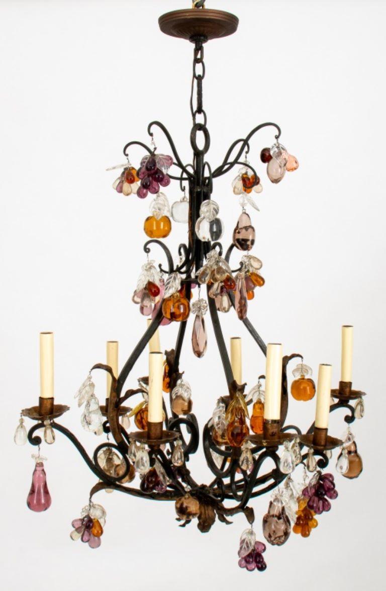 Italian Cage Form Glass Hung Chandelier, 21st C For Sale 3