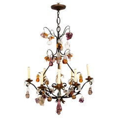 Italian Cage Form Glass Hung Chandelier, 21st C