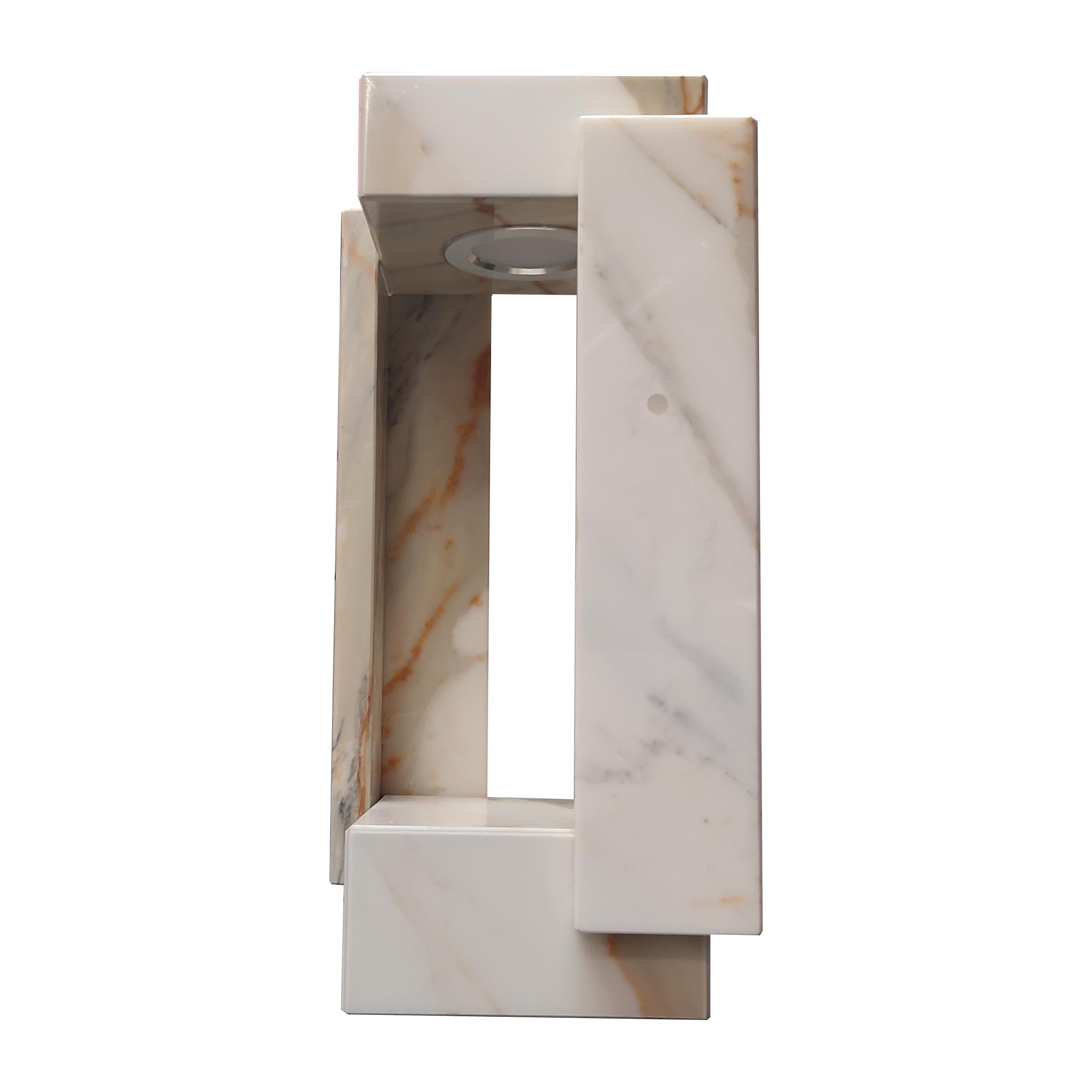Moderno Lampada italiana in marmo Calacatta Design contemporaneo Mobili da collezione Spagna in vendita