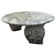 Italian Calacatta Viola Stone Marble Handmade Living Room Coffee Table