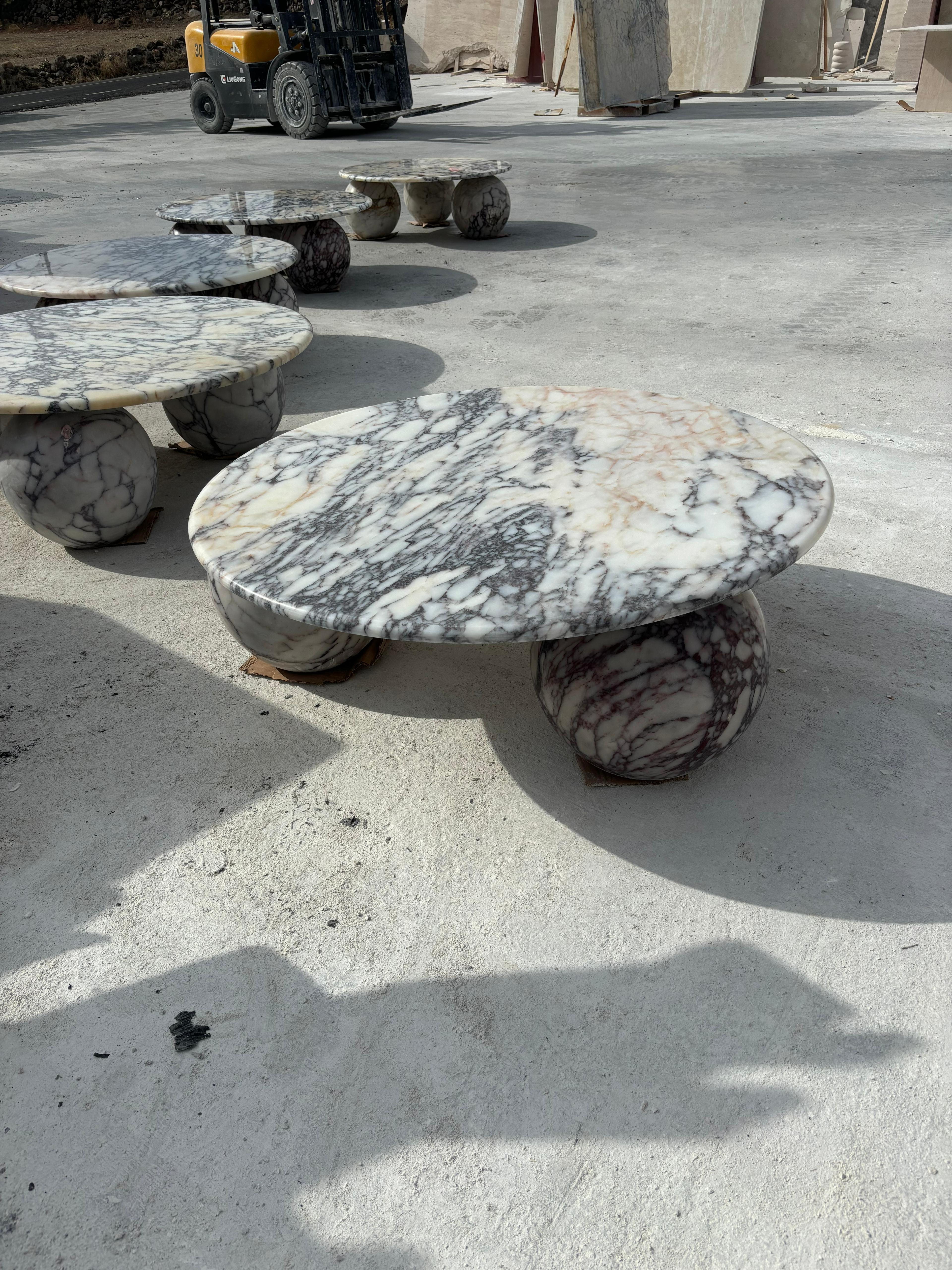Italian Calacatta Viola Stone Marble Handmade Living Room Coffee Table In condizioni Nuovo in vendita a İnegöl, TR