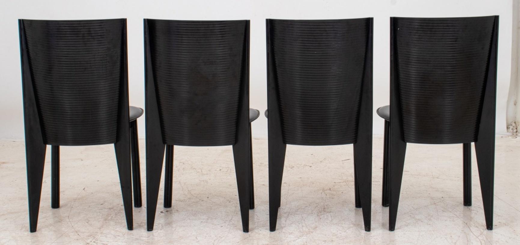 Post-Modern Italian Calligaris Black Lacquered Chair, 4