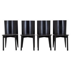 Vintage Italian Calligaris Black Lacquered Chair, 4