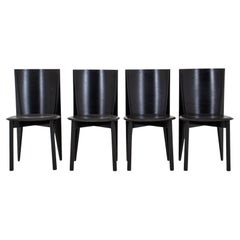 Retro Italian Calligaris Black Lacquered Chair, 4