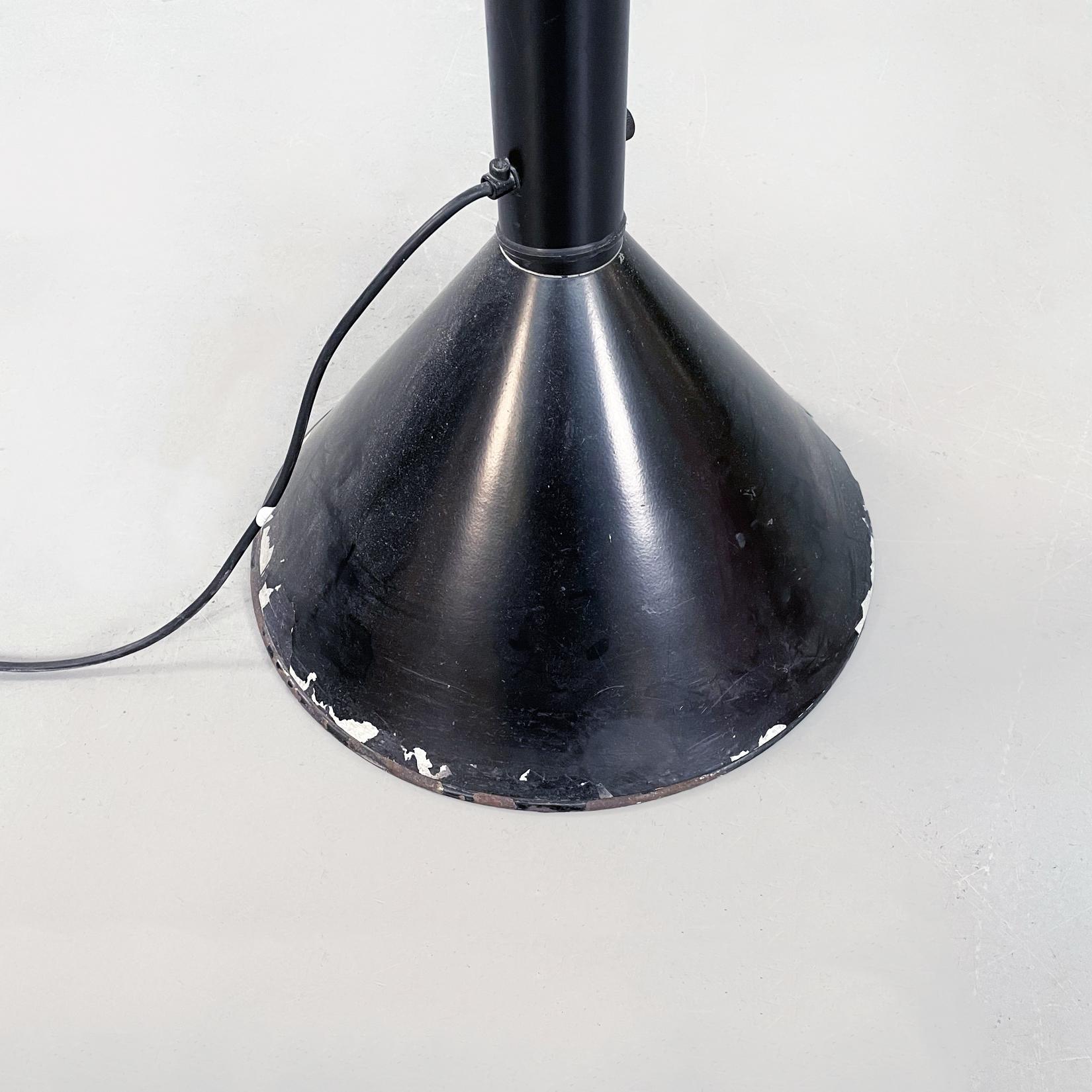 Mid-Century Modern Italian Mid-Century Callimaco Black Steel Floor Lamp Sottsass for Artemide, 1980 For Sale