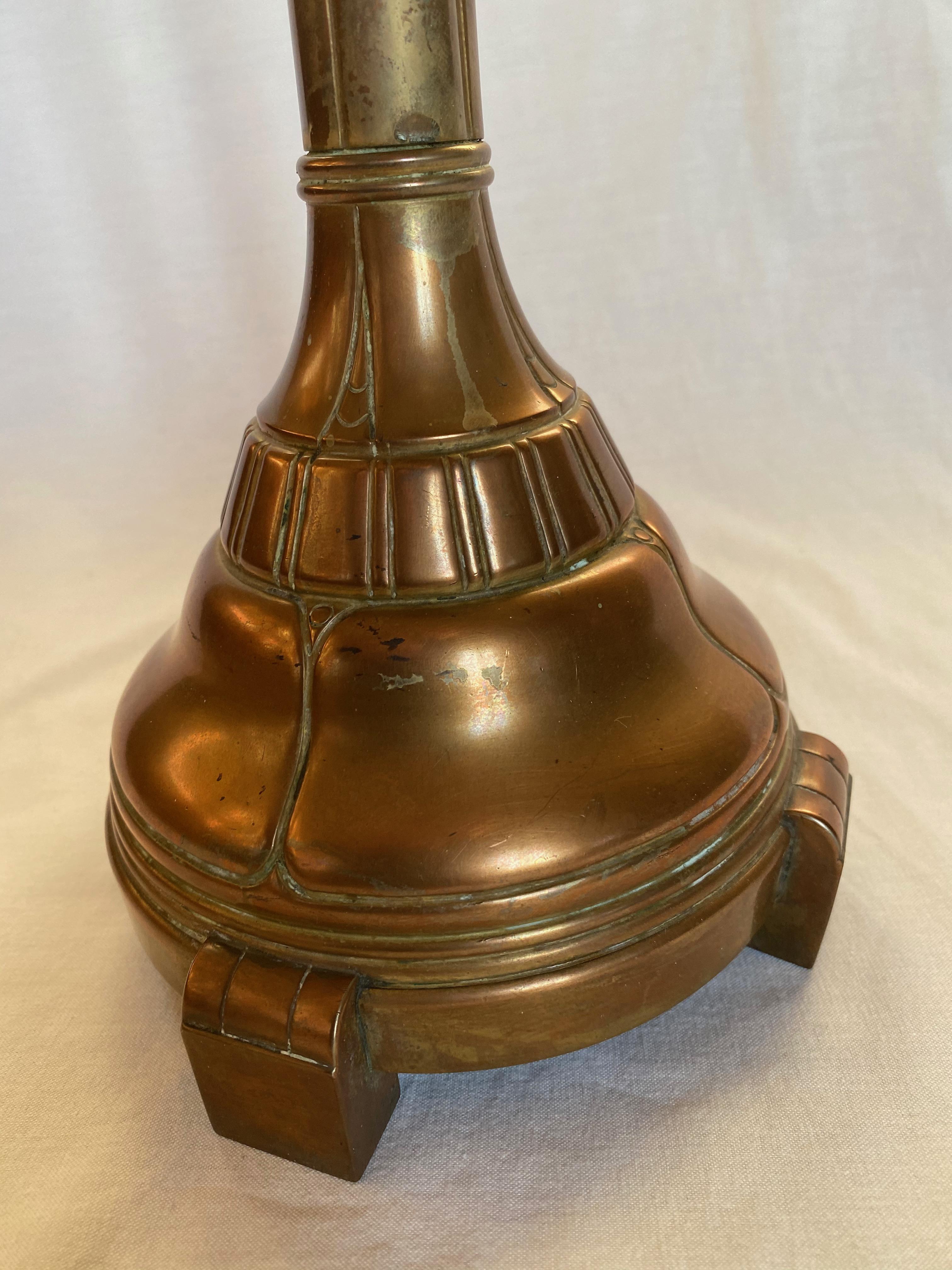 Italian Candleholder in Copper and Murano Glass by Ercole Barovier, 1940 For Sale 11