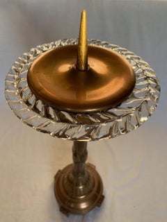 Italian Candleholder in Copper and Murano Glass by Ercole Barovier, 1940