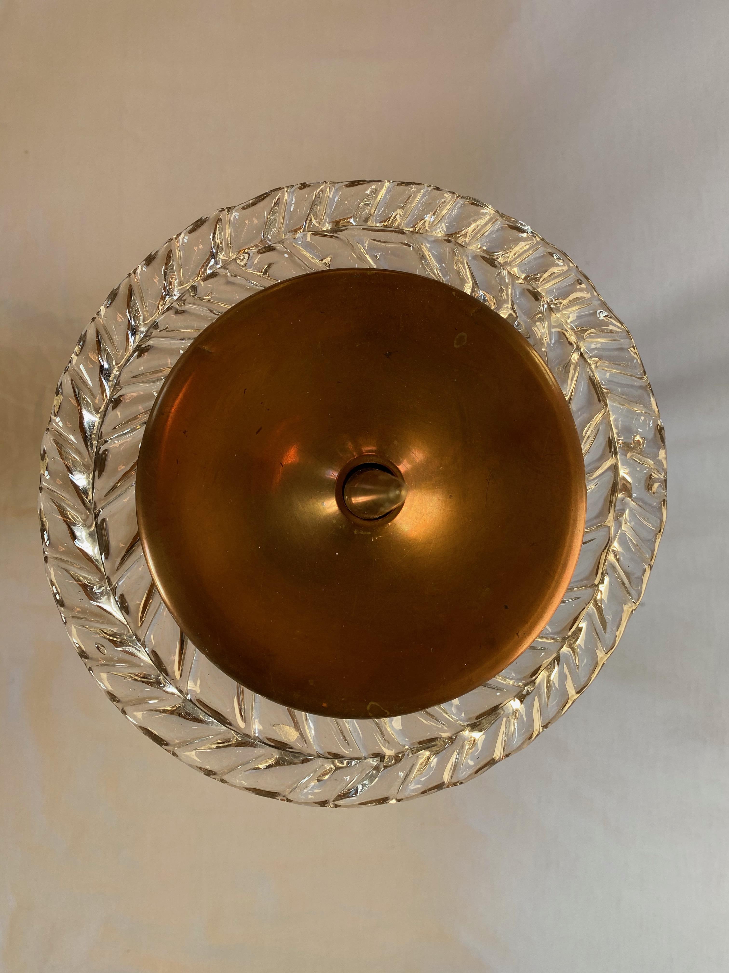 Chandelier italien en cuivre et verre de Murano par Ercole Barovier, 1940 Excellent état - En vente à Budapest, HU