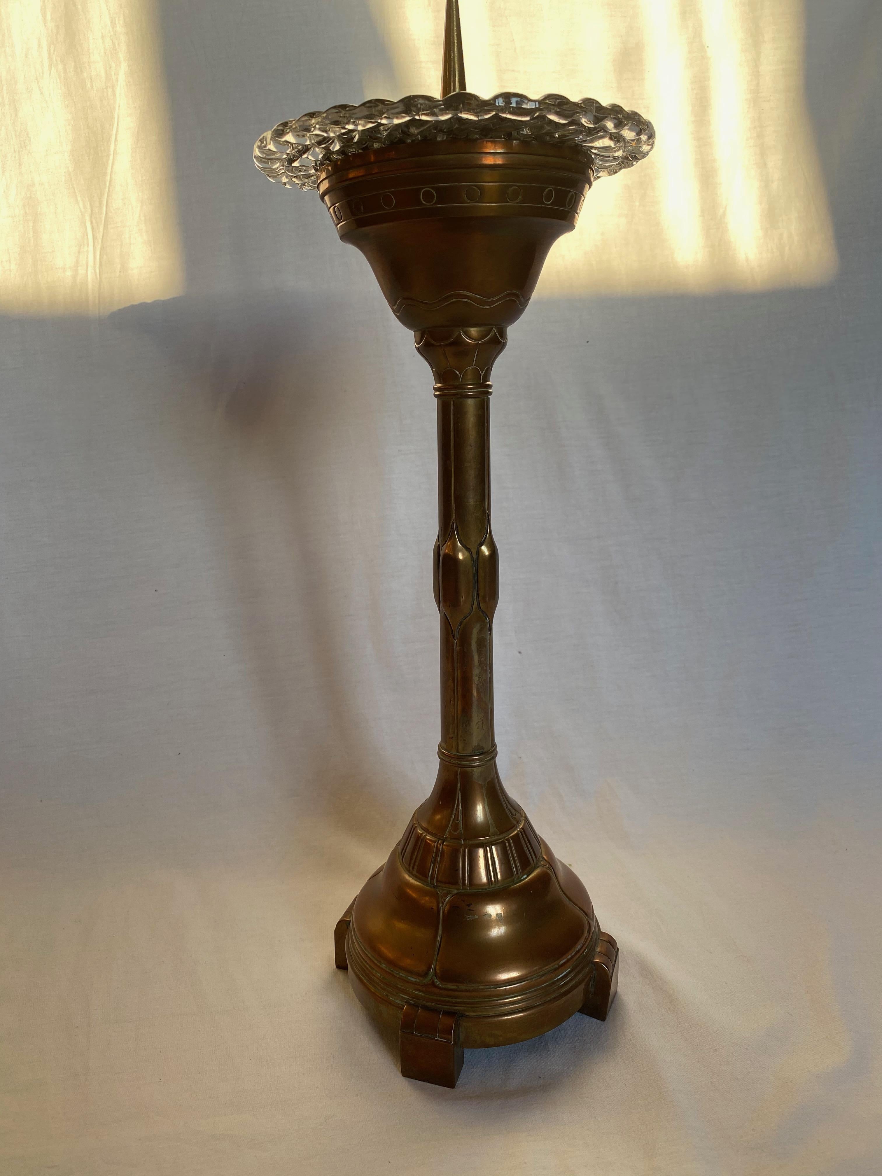 Italian Candleholder in Copper and Murano Glass by Ercole Barovier, 1940 For Sale 2