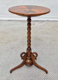 Italian Candlestand Having Fan Inlay Top