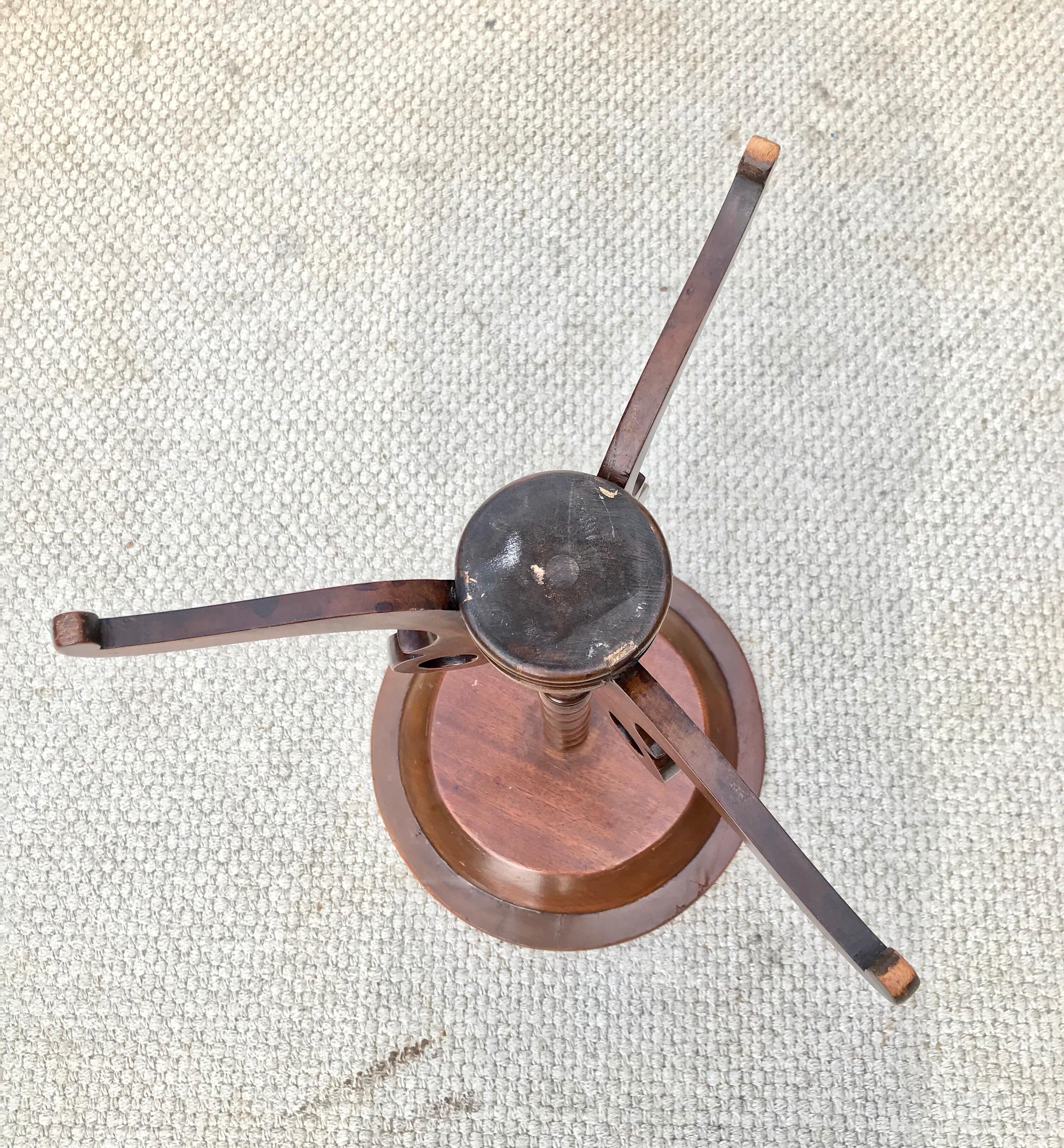 Italian Candlestand Having Fan Inlay Top In Good Condition In Charlottesville, VA