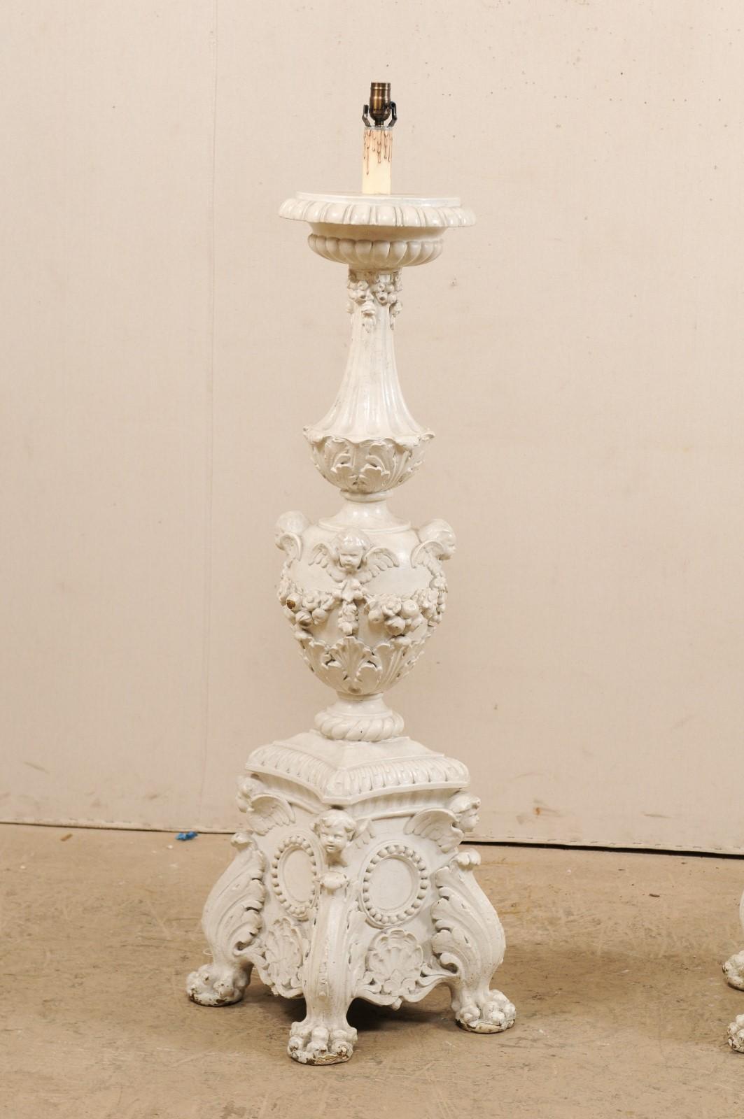 Italian Candlestick Floor Lamps, 19th Century 2