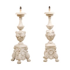 Italian Candlestick Floor Lamps, 19th Century