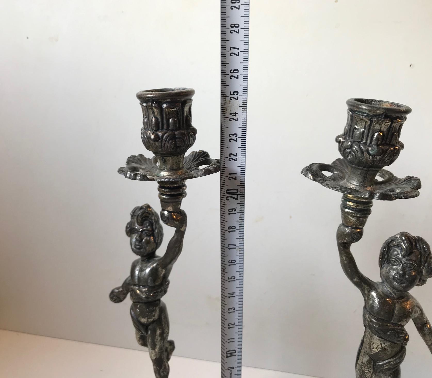 Italian Candlesticks with Cherubs, 1950s 4