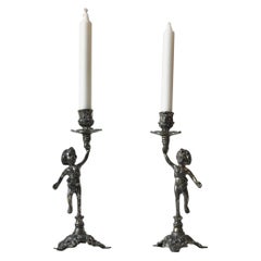 Italian Candlesticks with Cherubs, 1950s