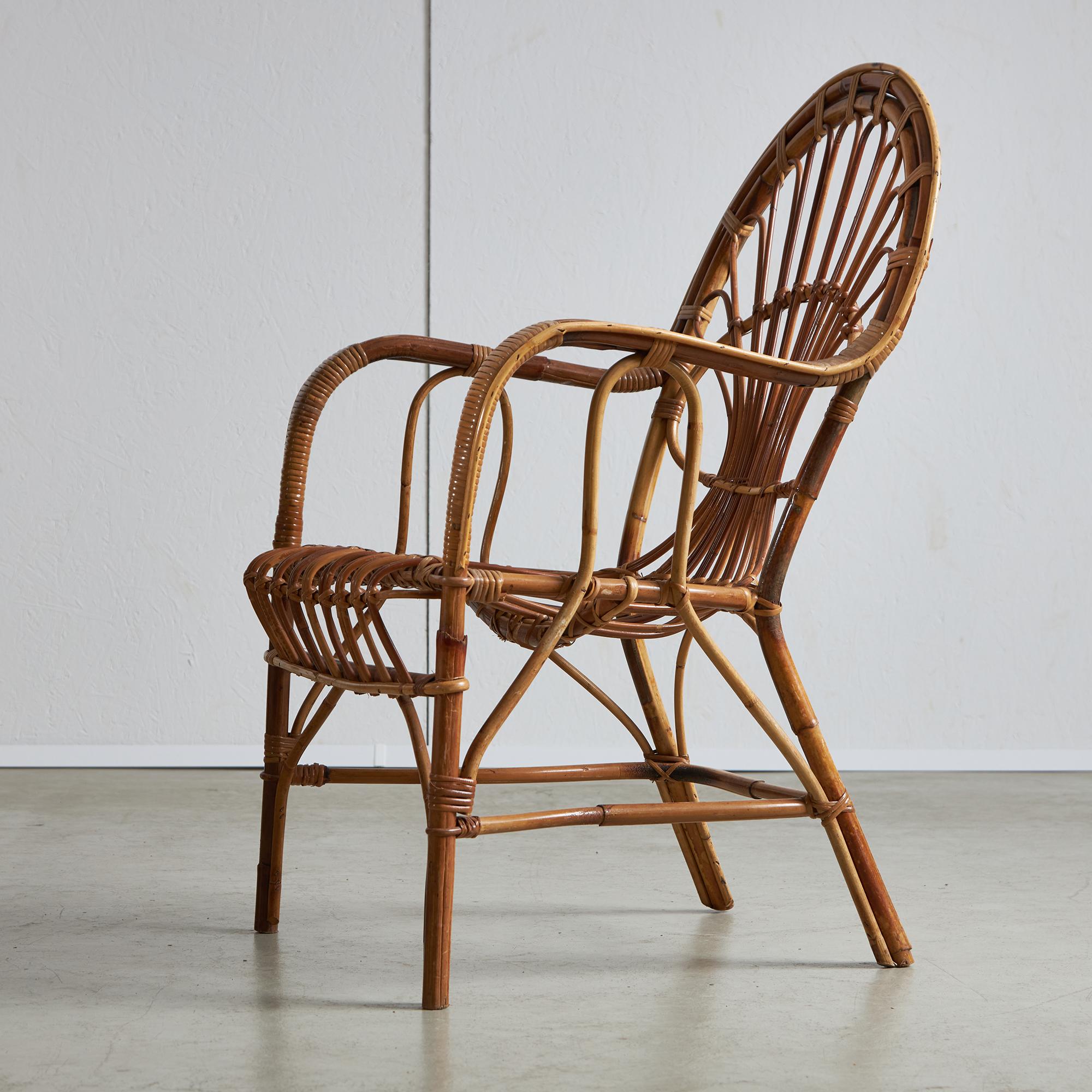 Italian Cane Garden Armchair 3