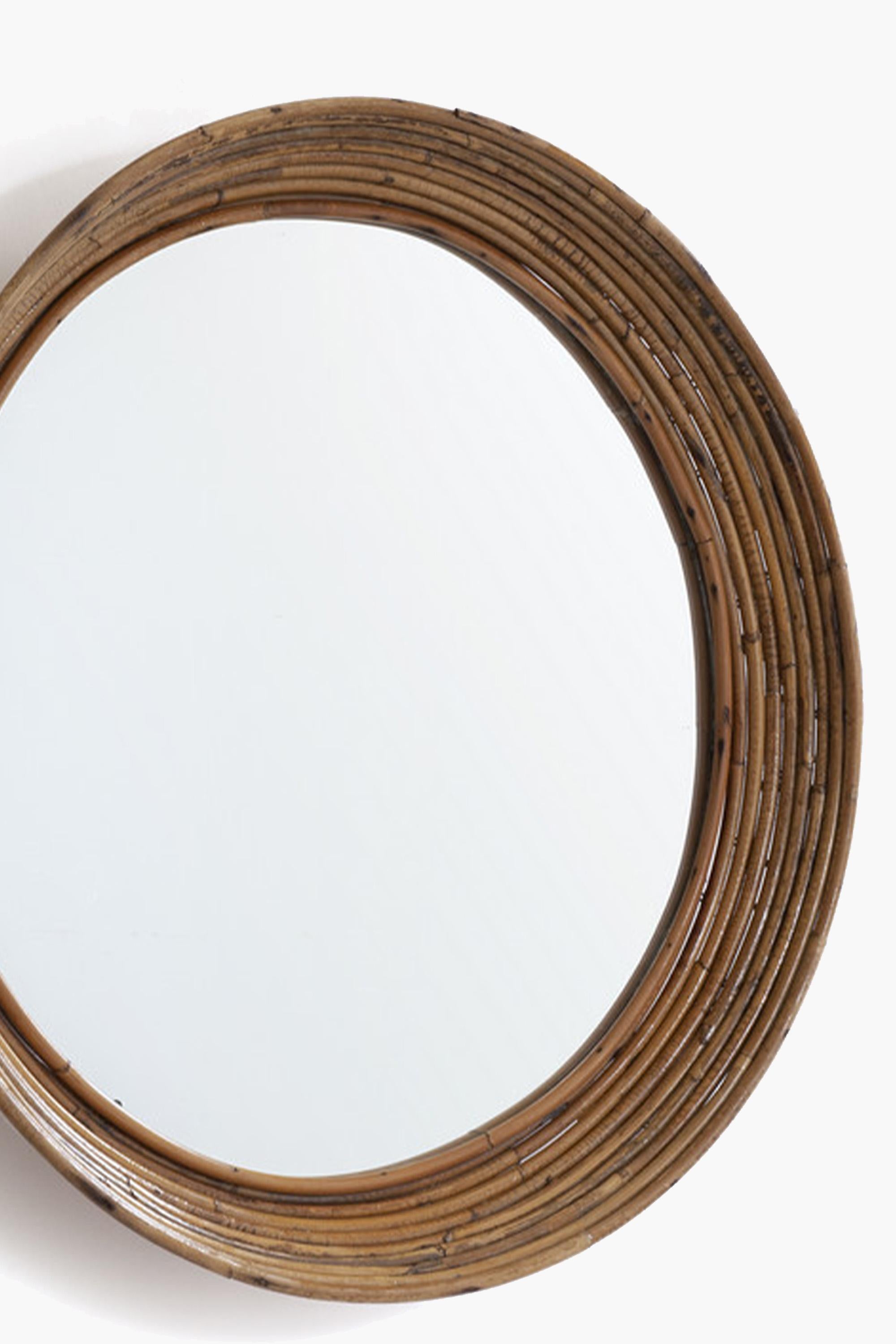 Italian Cane Mirror Attributed to Vivai Del Sud, 1960s In Good Condition For Sale In London, GB