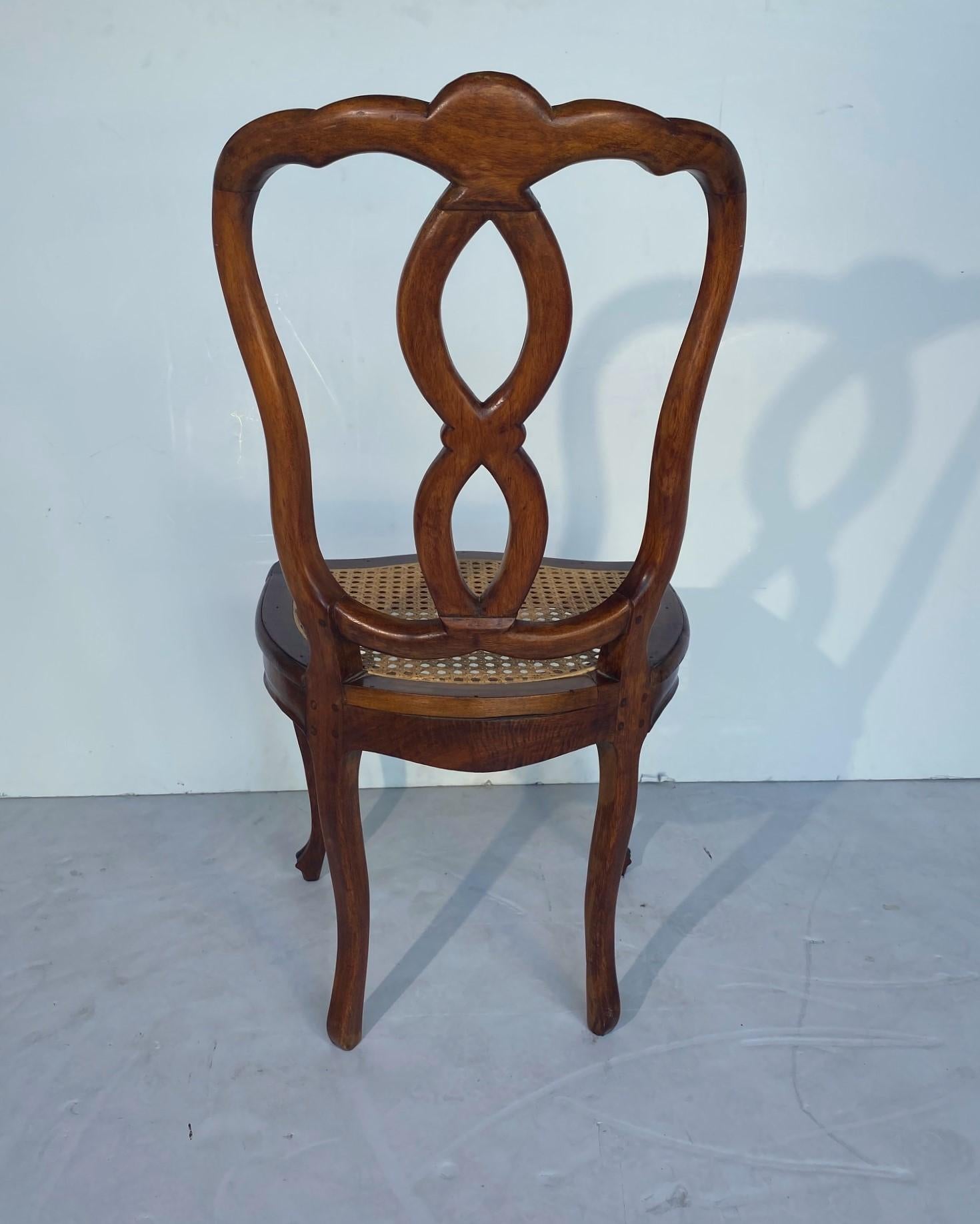 Italian Cane Seat Dining Chairs Set of 6 For Sale 2