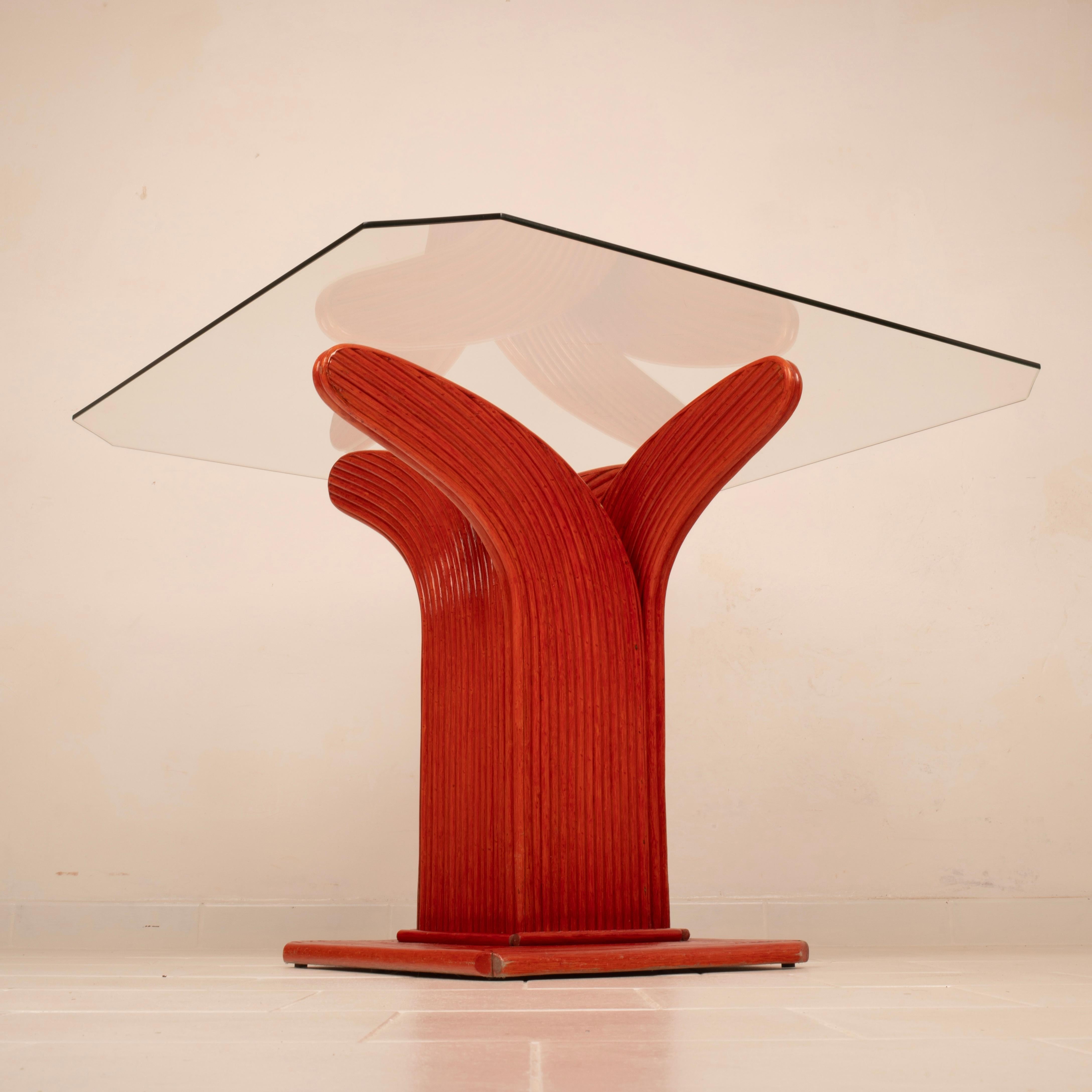 Mesa italiana de caña de Vivai Del Sud, 1980 Late 20th Century en venta