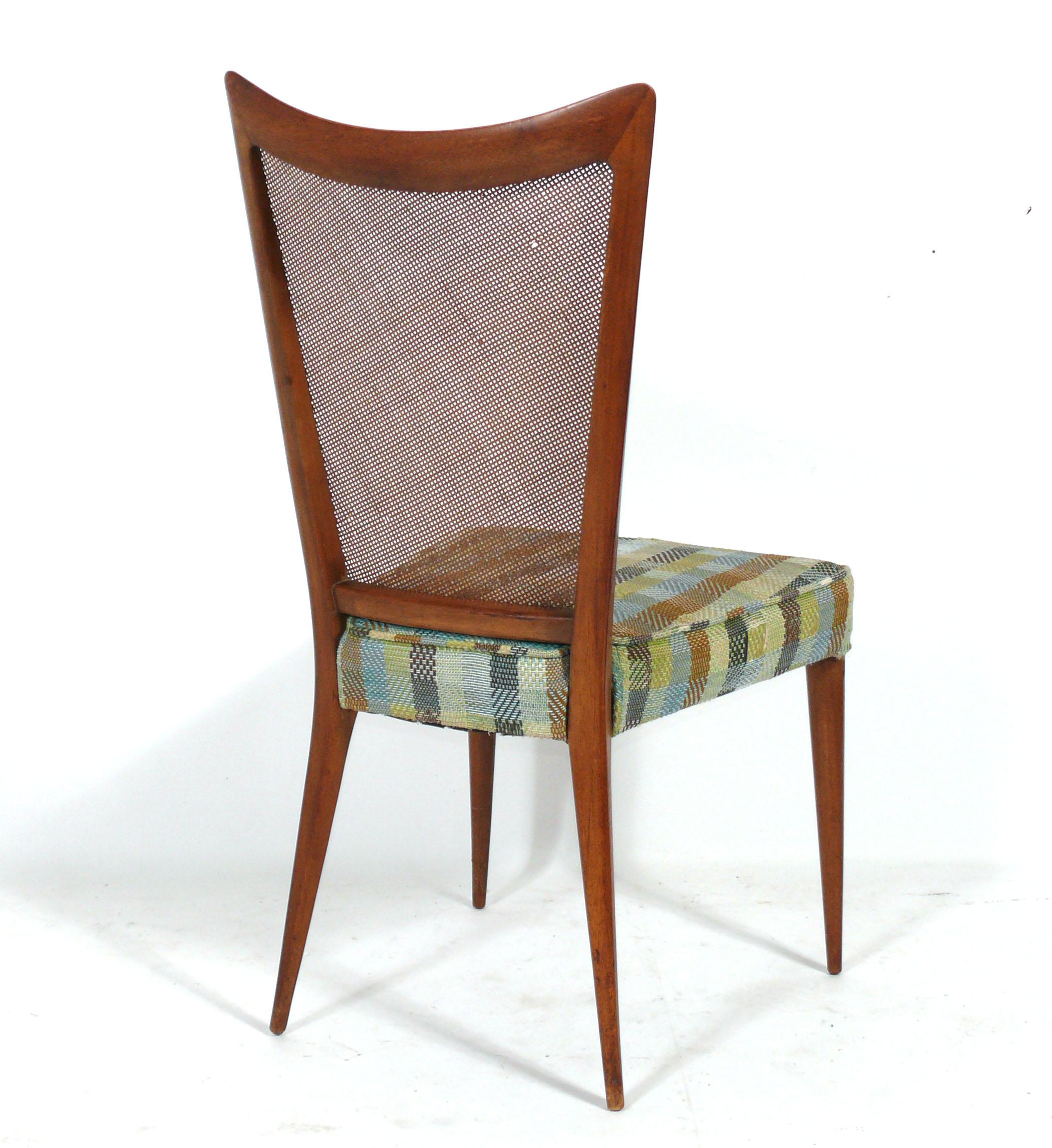 Italienische Esszimmerstühle aus Schilfrohr von Melchiorre Bega, Vierer-Set, 1950er-Jahre, neu lackiert im Zustand „Gut“ im Angebot in Atlanta, GA