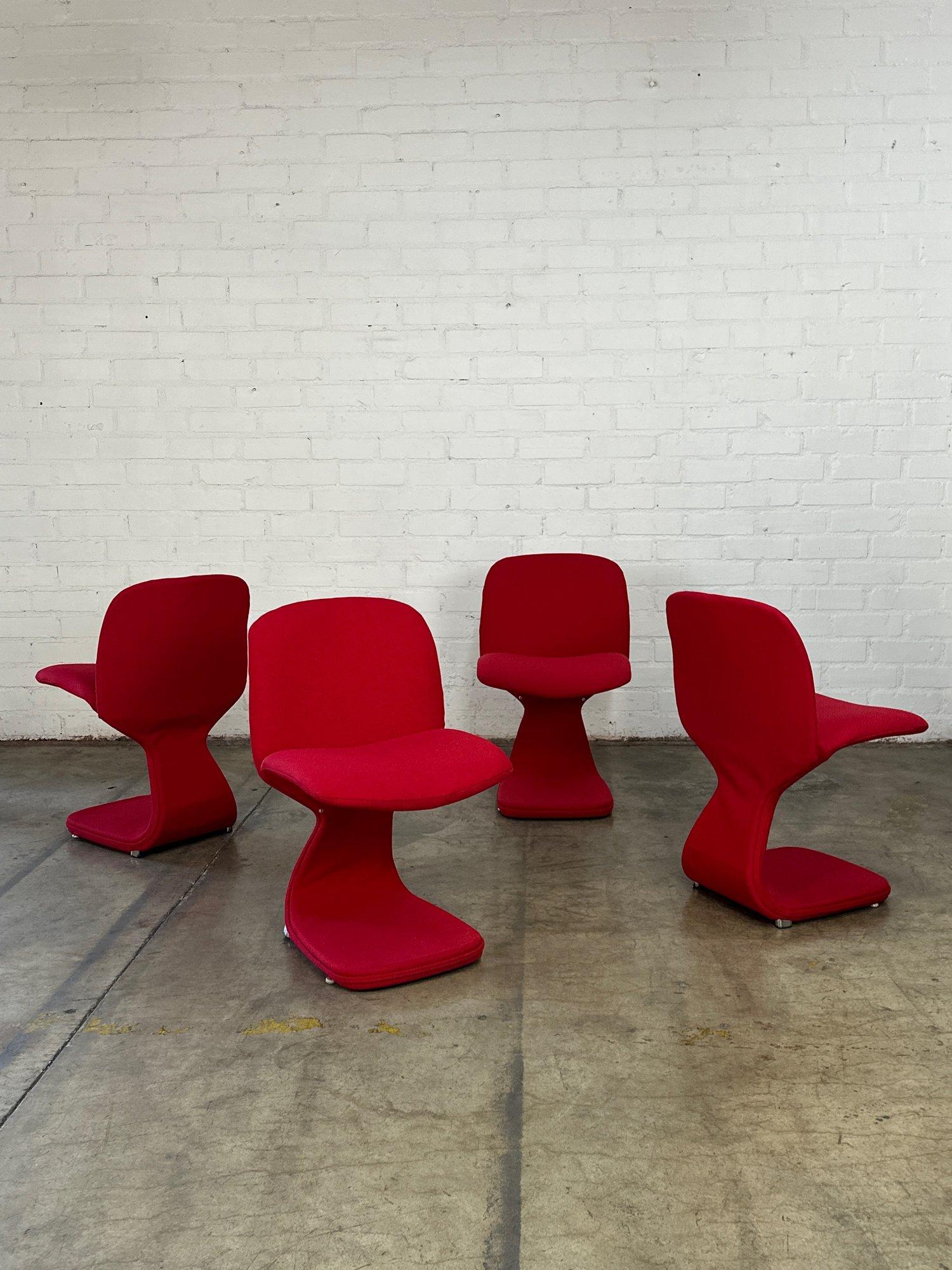 Space Age Italian Cantilevered Chairs by Joe Colombo - set of four For Sale