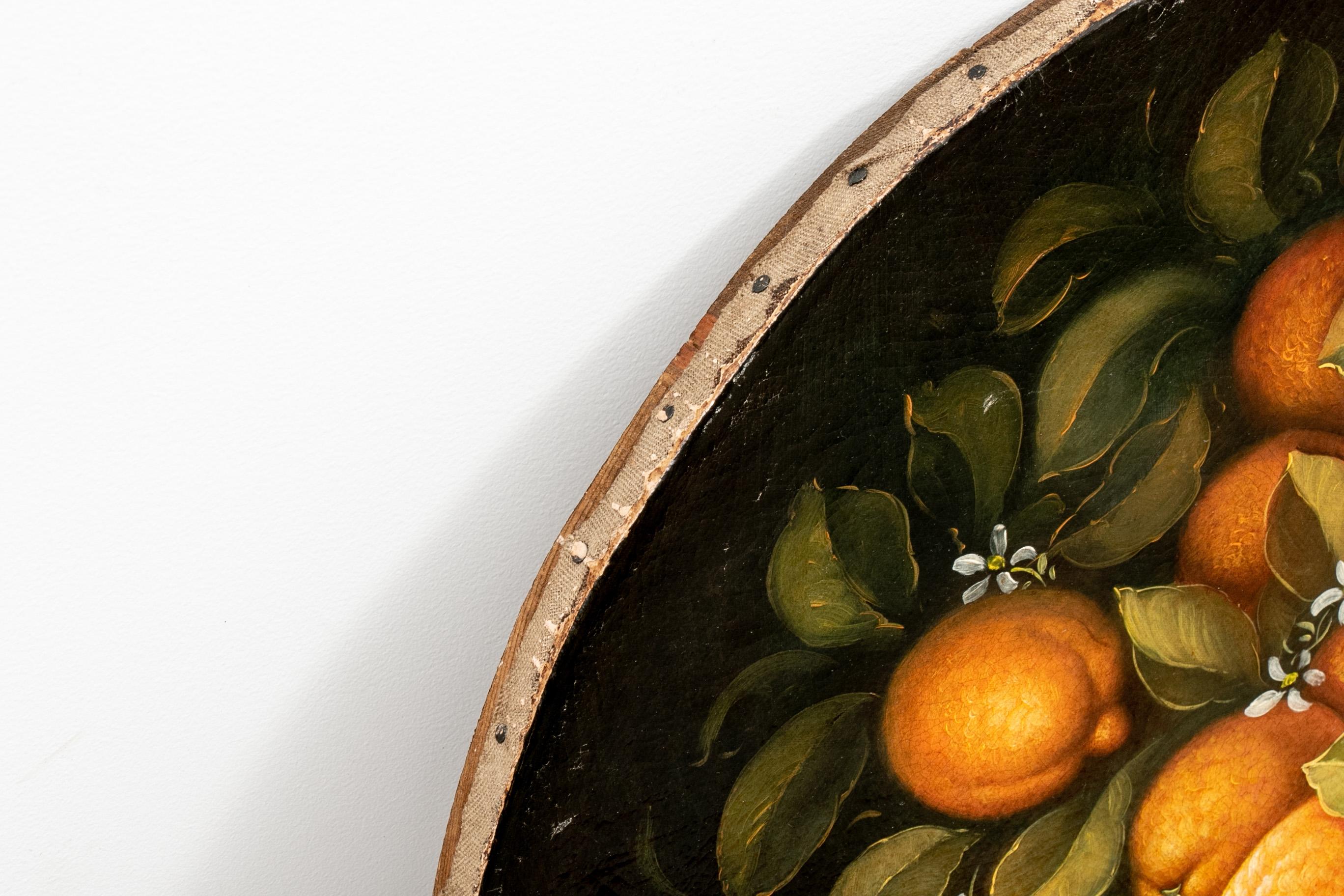 Italian canvas depicting lemons by Francesco Maffei, remarkable reproduction painting of a 16th century Italian still life with certificate.

Condition: Good condition with expected signs of wear and use.
  
