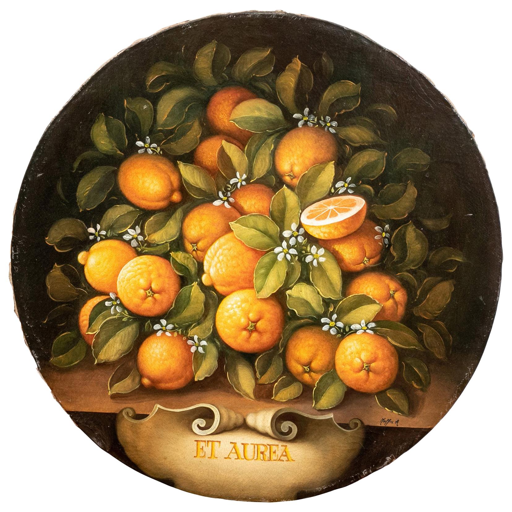 Italian Canvas Depicting Lemons by Francesco Maffei