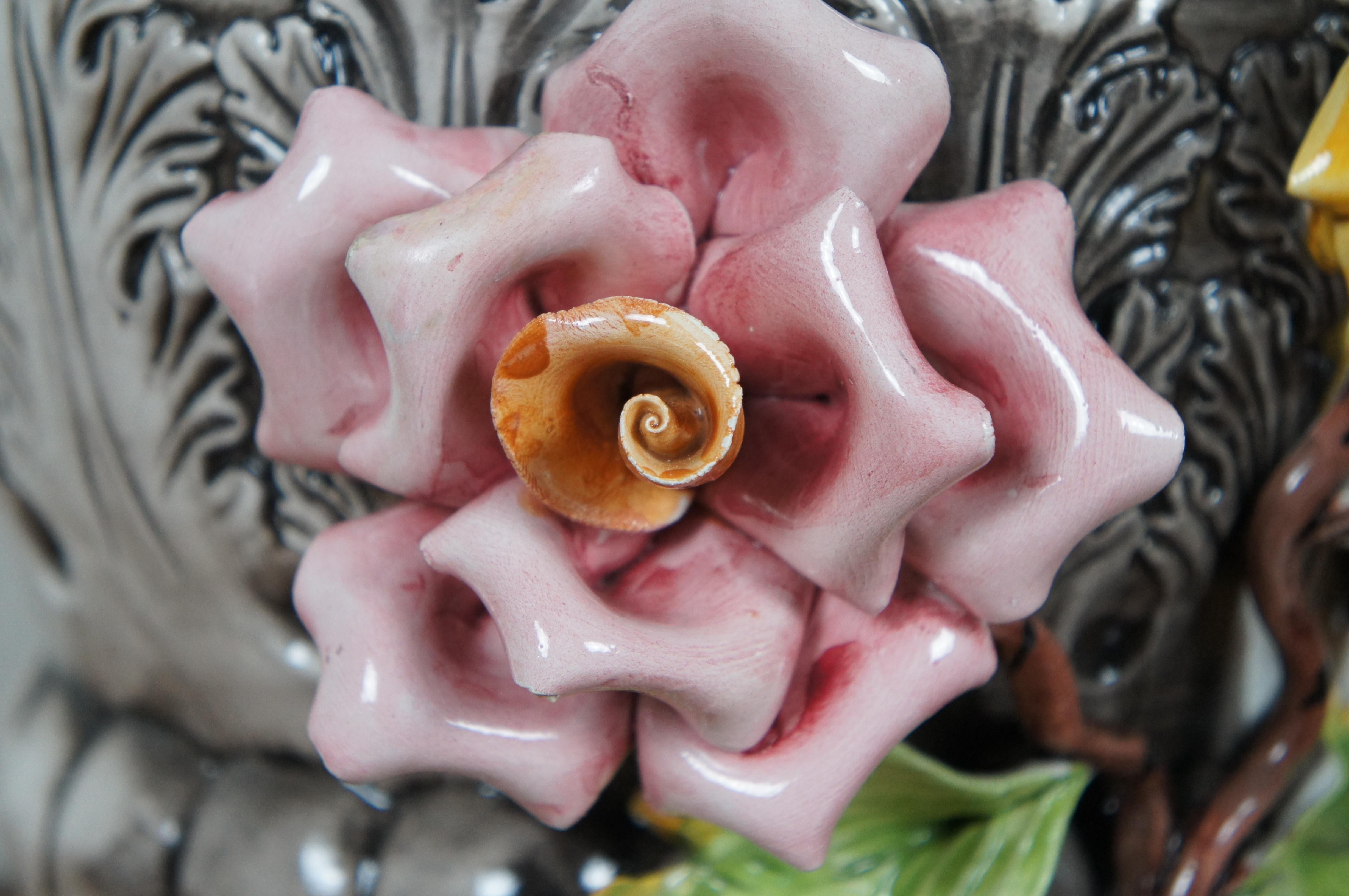 Capodimonte Porcelaine Italienne Jardinière Rose Jardiniere Flower Pot Cachepot 11